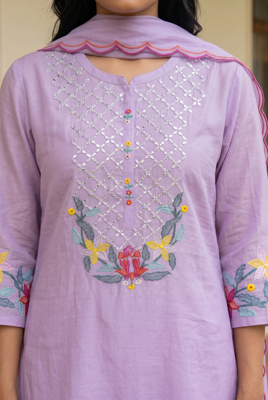 Firefly Mul Chanderi Kurta Set