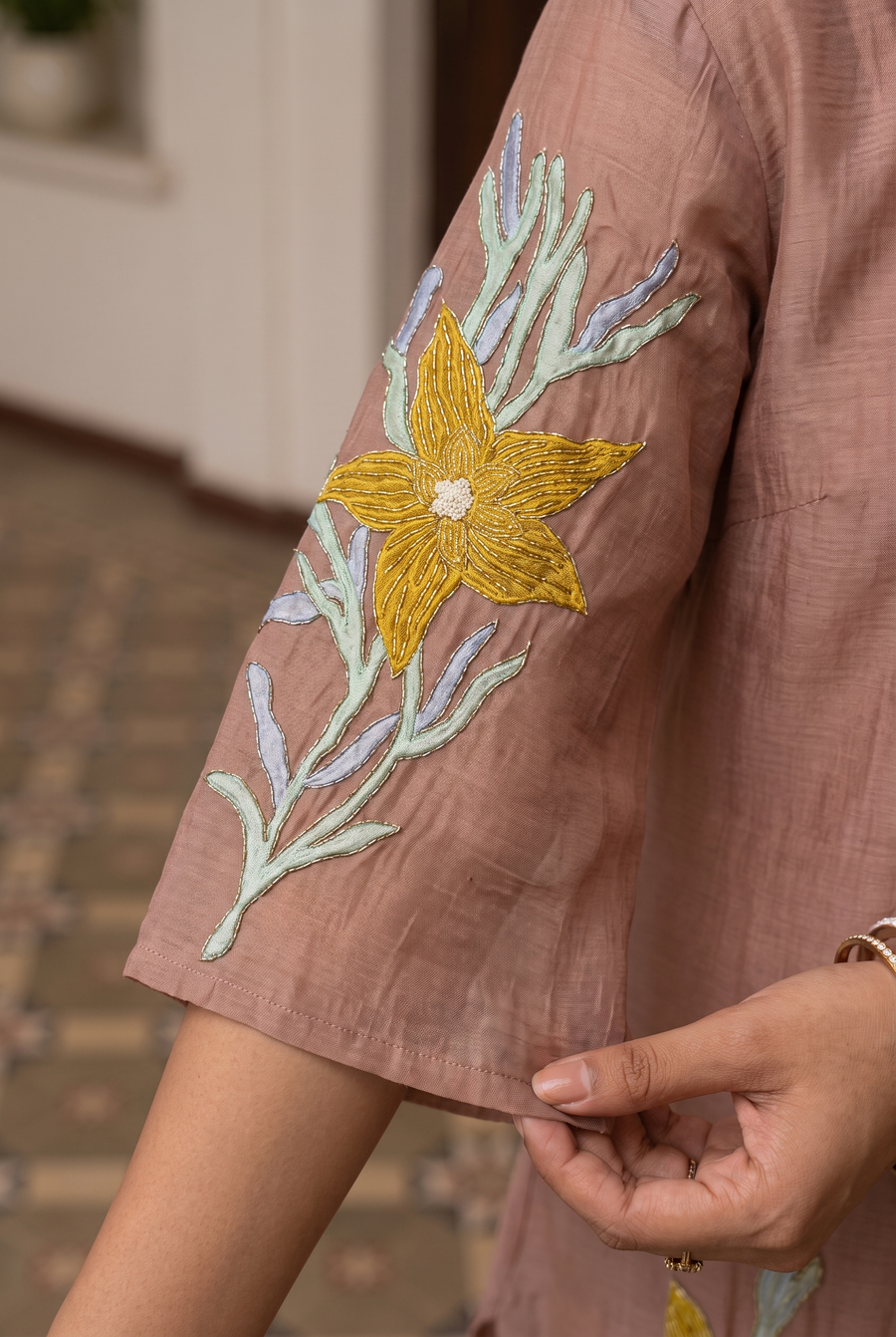 Ira Mul Chanderi Co-ord Set in Pink