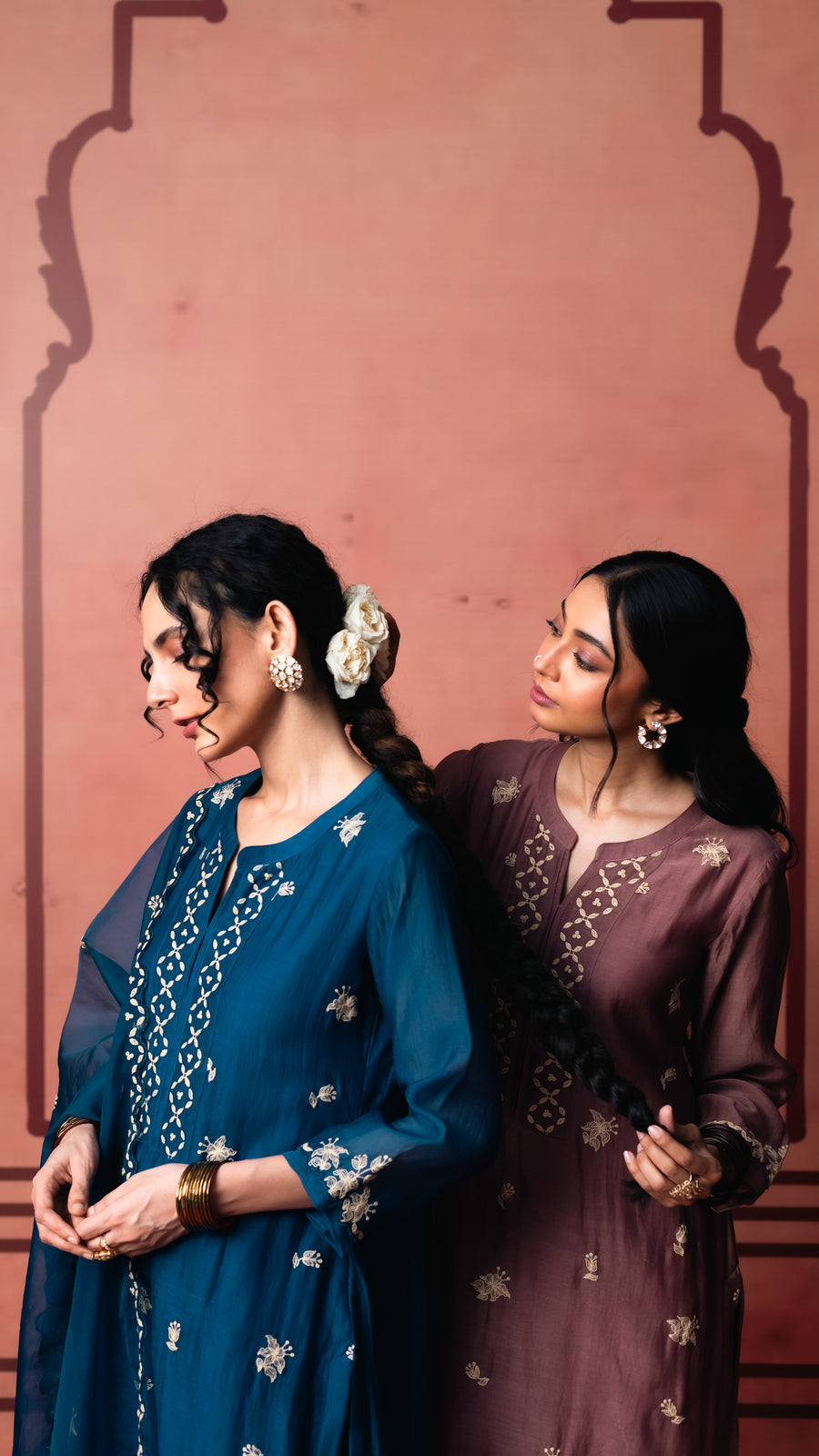 Niva Kurta Set (Dusty Brown)