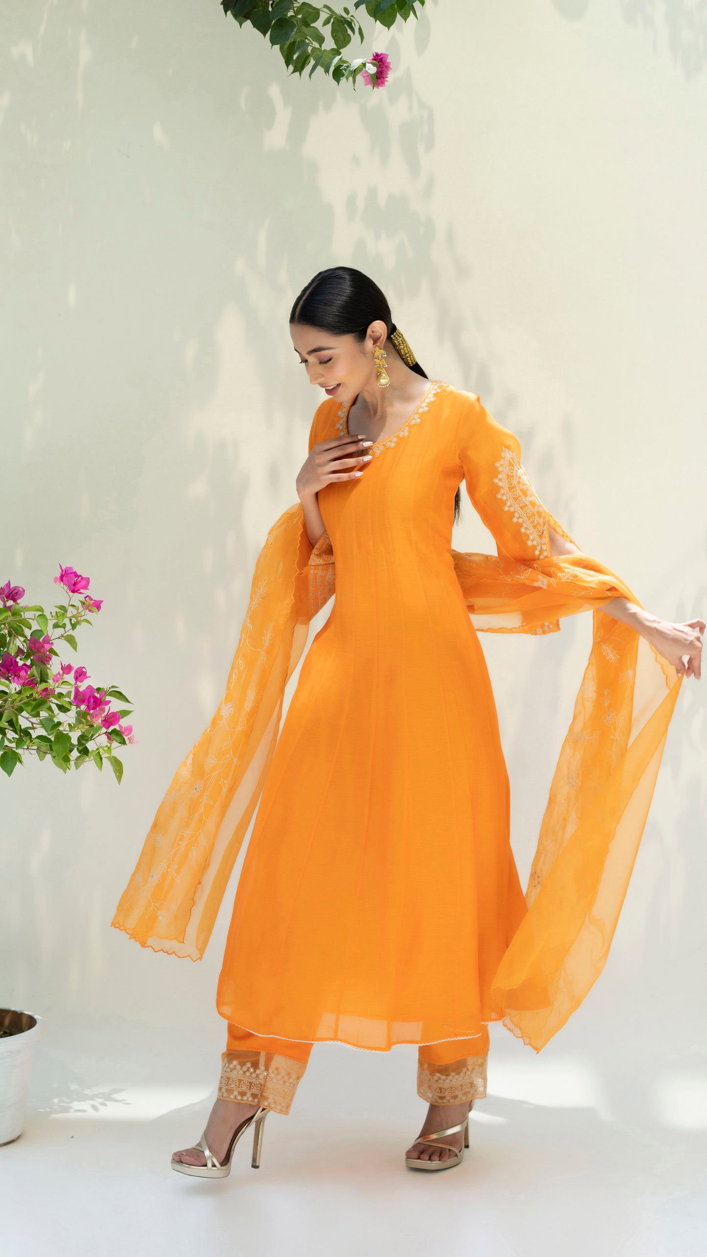 Dastak Anarkali Set (Burnt Orange)