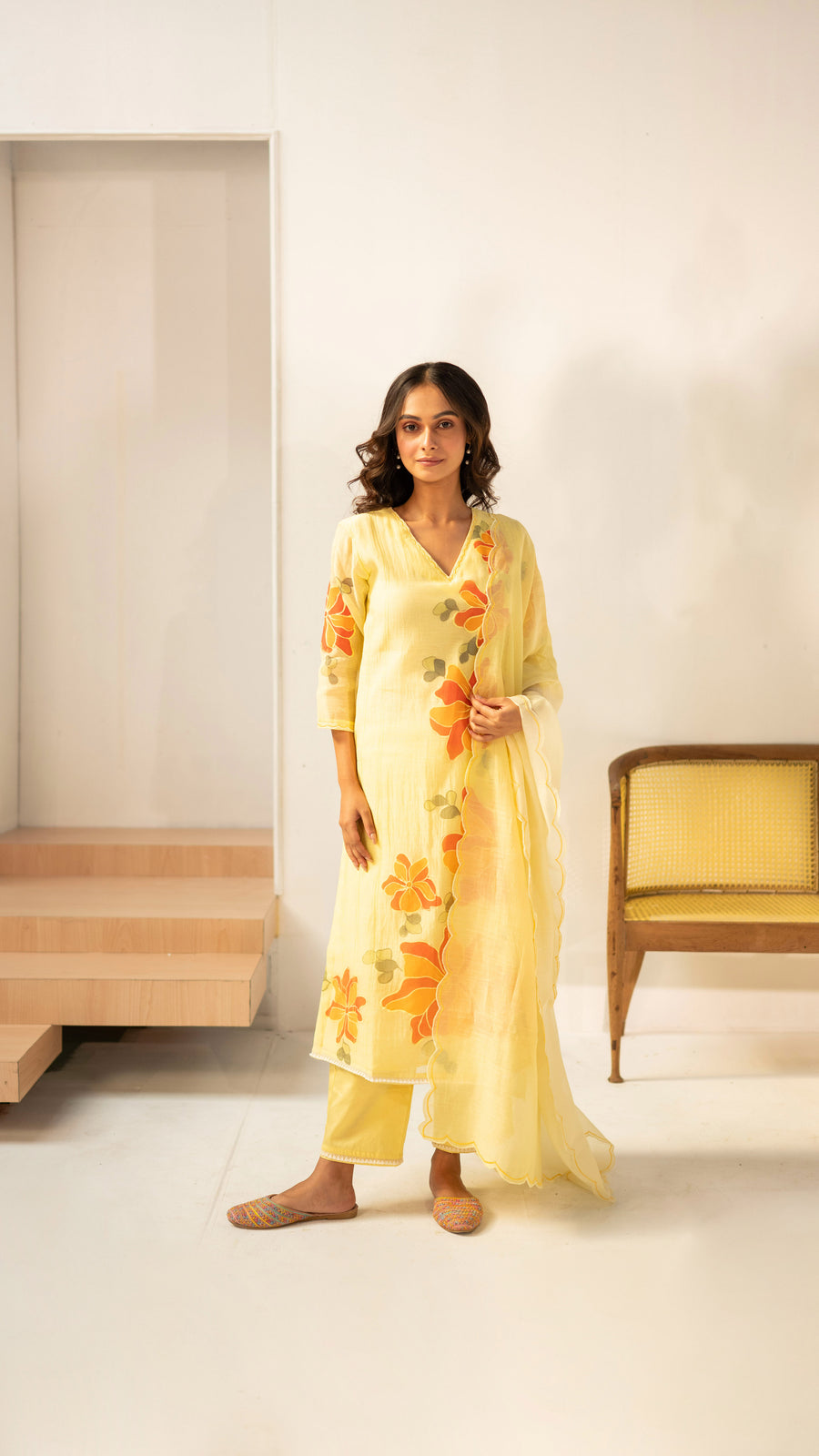 Zoya Mul Chanderi Kurta Set