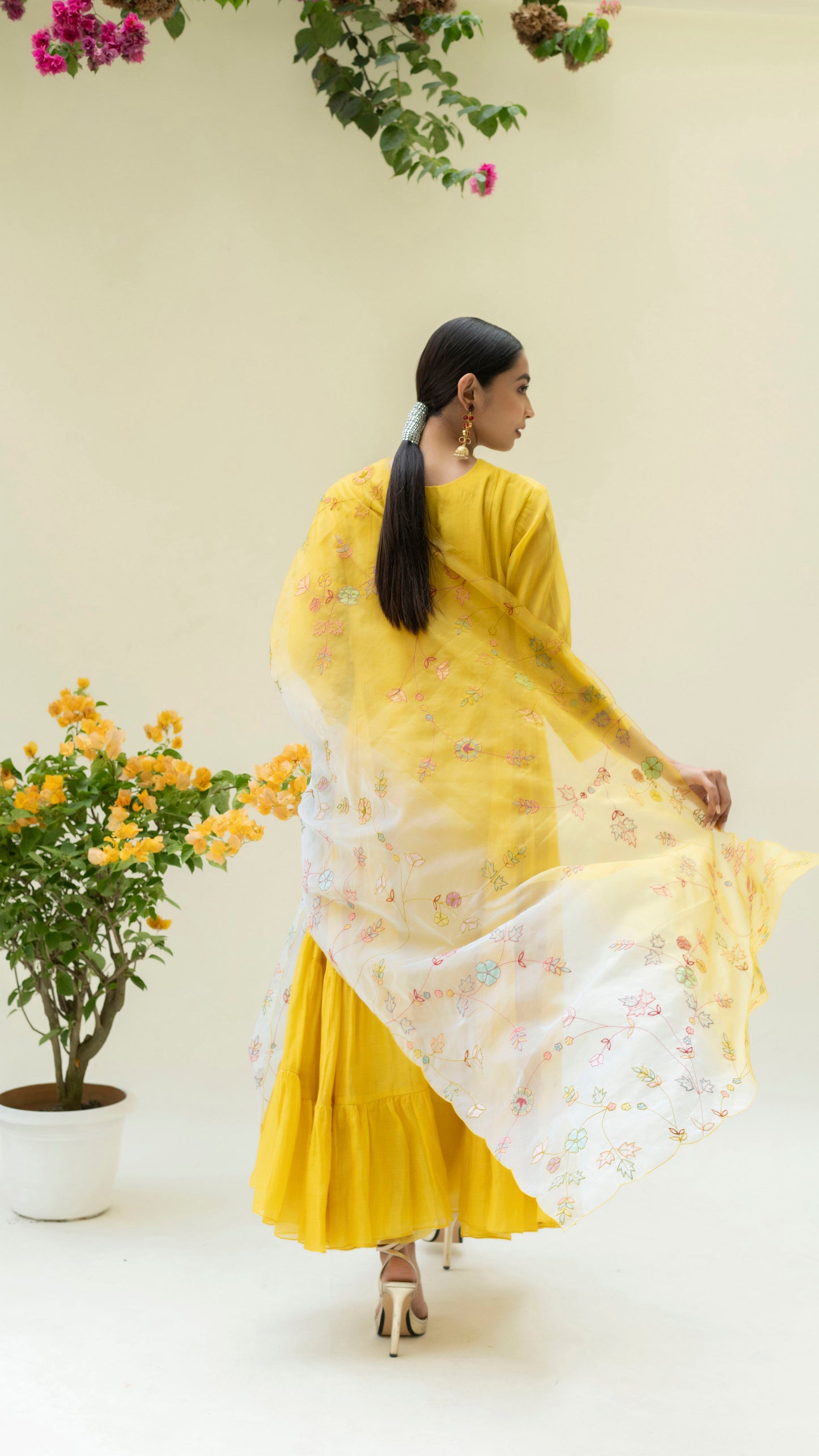 Soch Side-gather Anarkali Set (Sunshine Yellow)