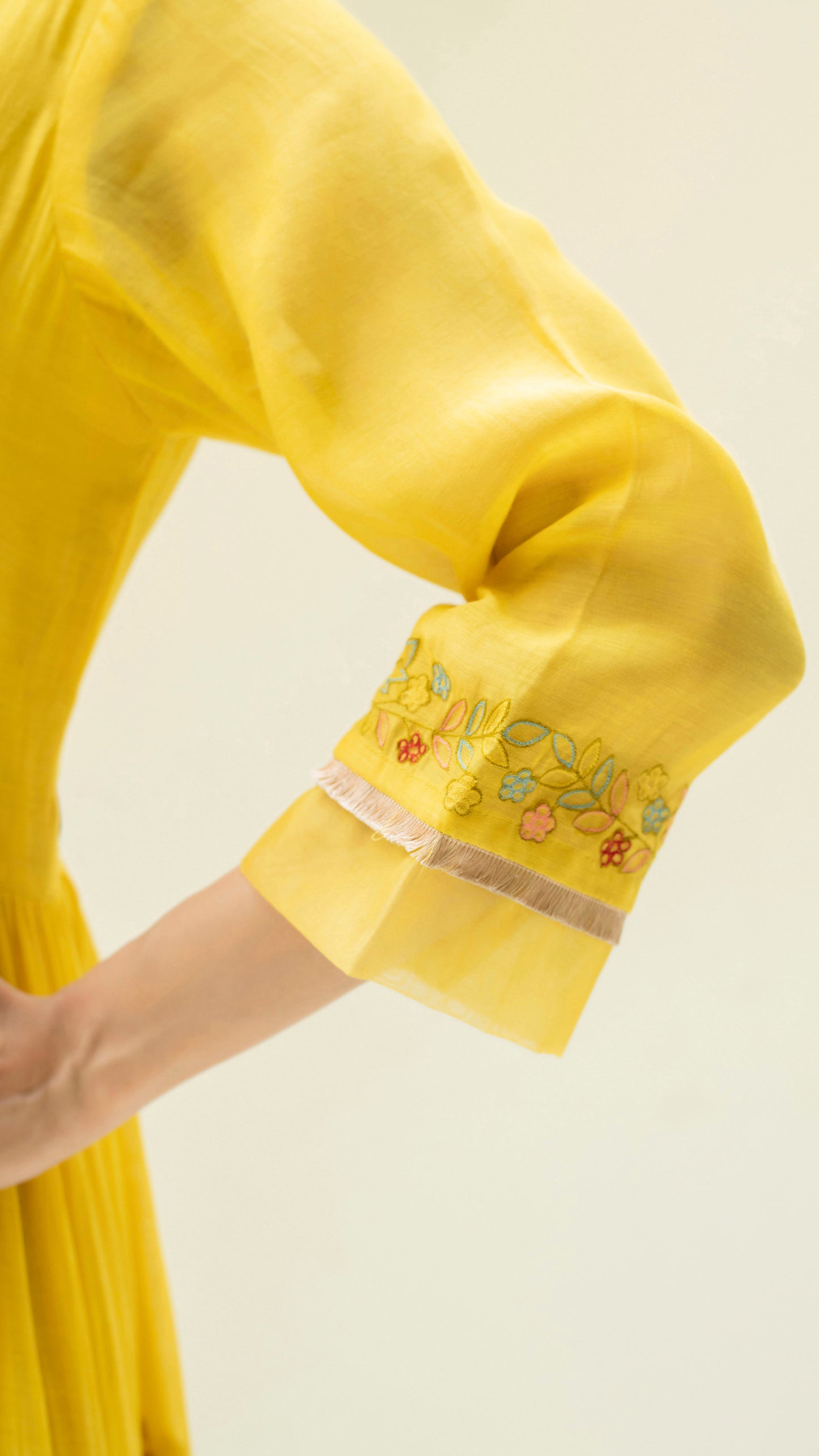 Soch Side-gather Anarkali Set (Sunshine Yellow)