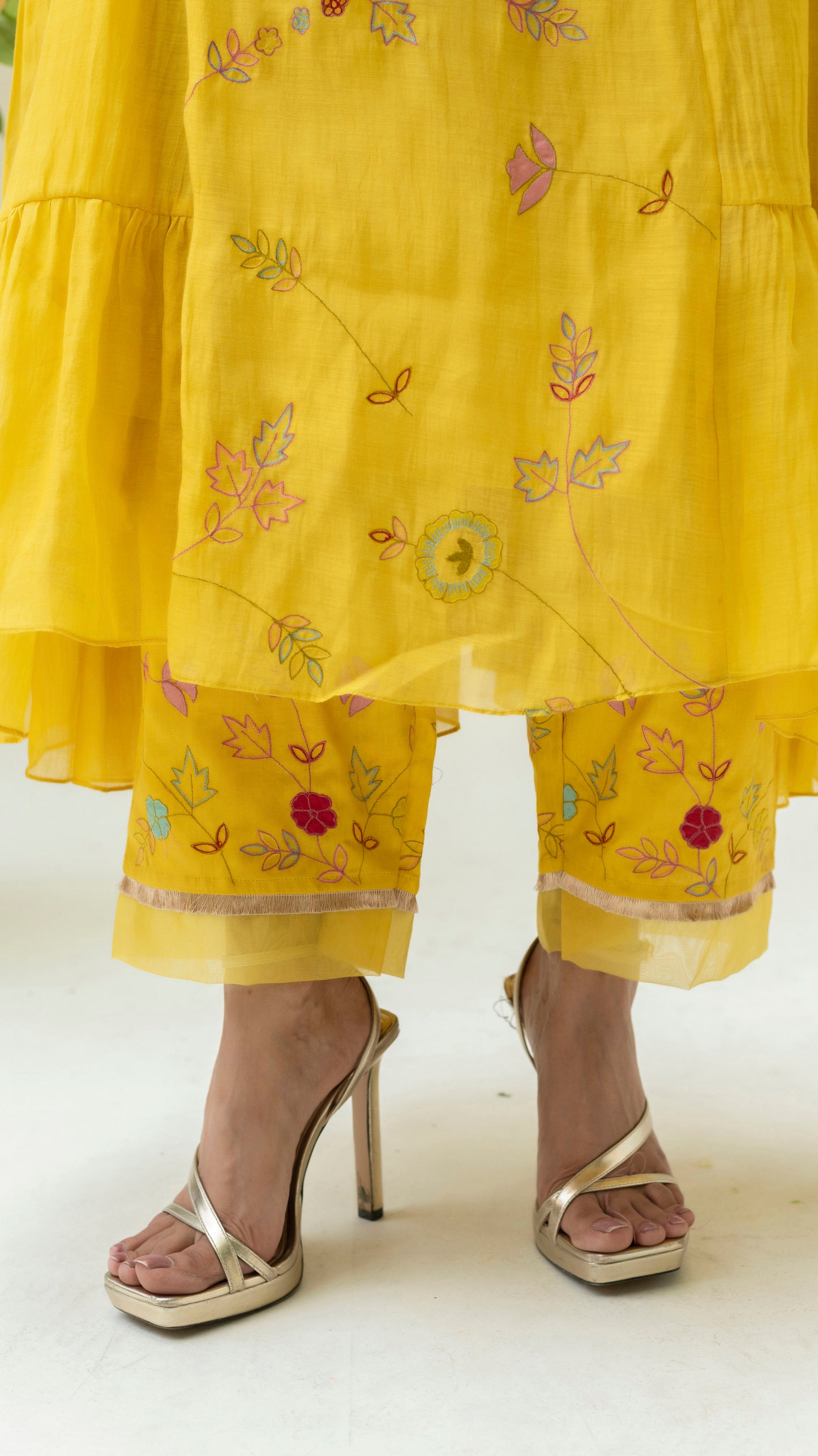 Soch Side-gather Anarkali Set (Sunshine Yellow)