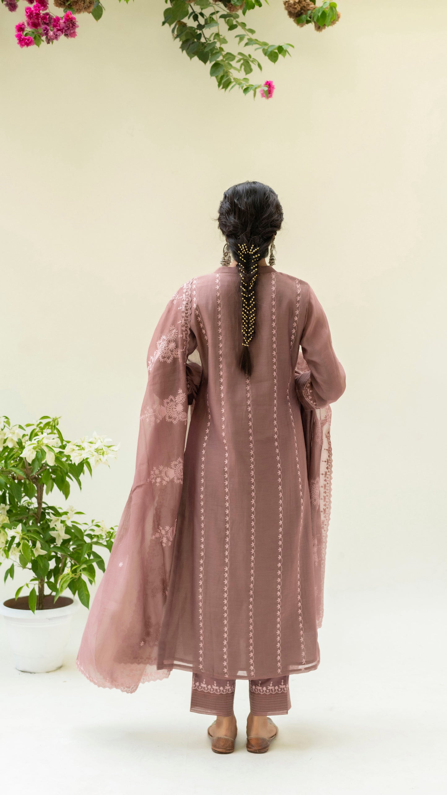 Parchhai Kurta Set (Chestnut Brown)