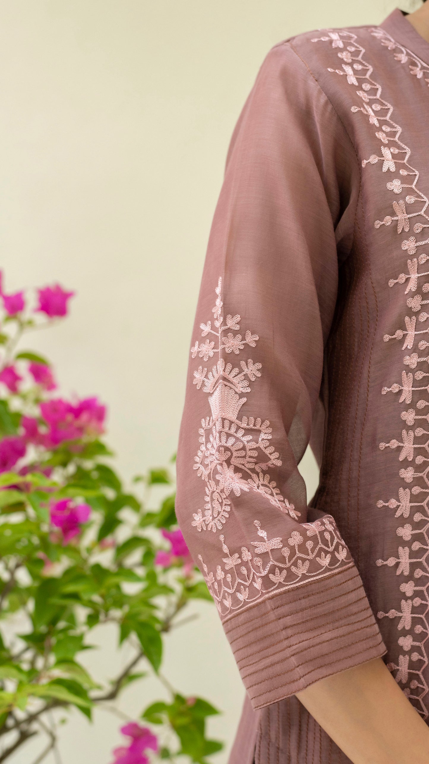 Parchhai Kurta Set (Chestnut Brown)
