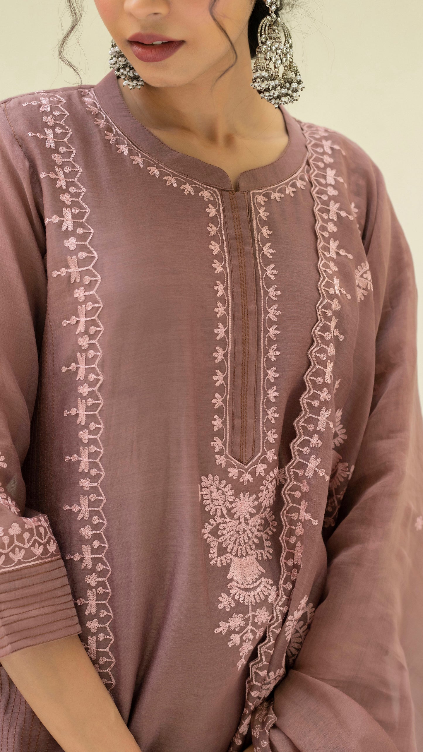 Parchhai Kurta Set (Chestnut Brown)
