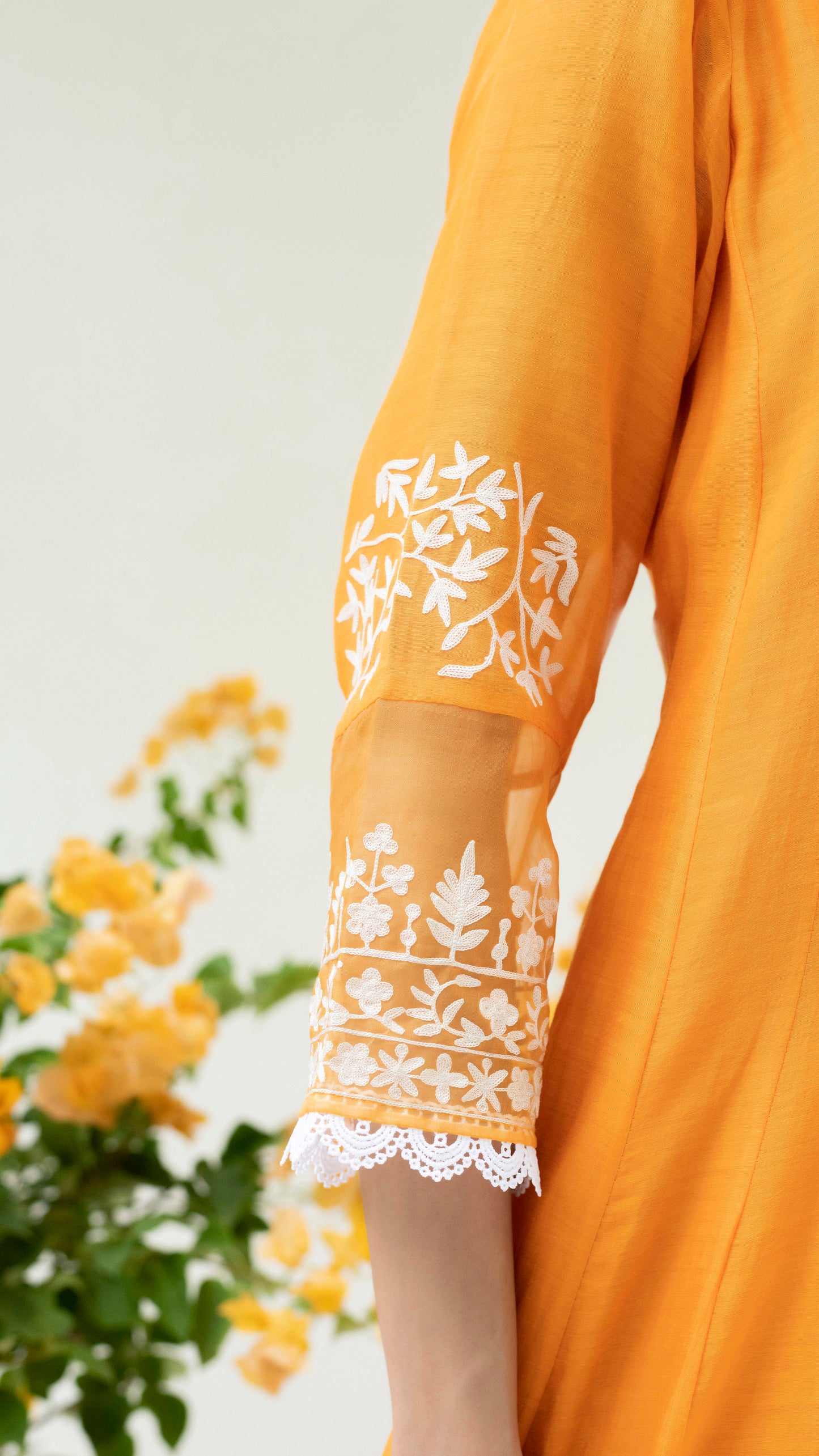 Parchhai Anarkali Set (Burnt Orange)