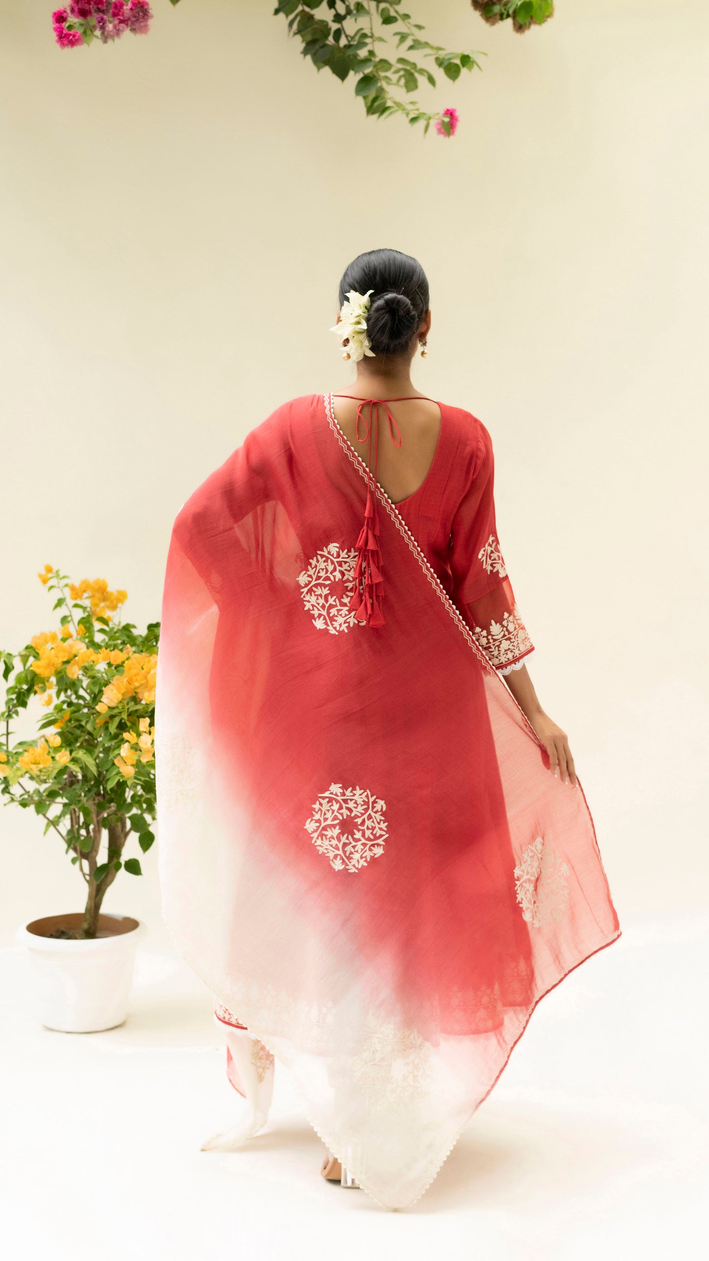 Parchhai Anarkali Set (Berry Red)