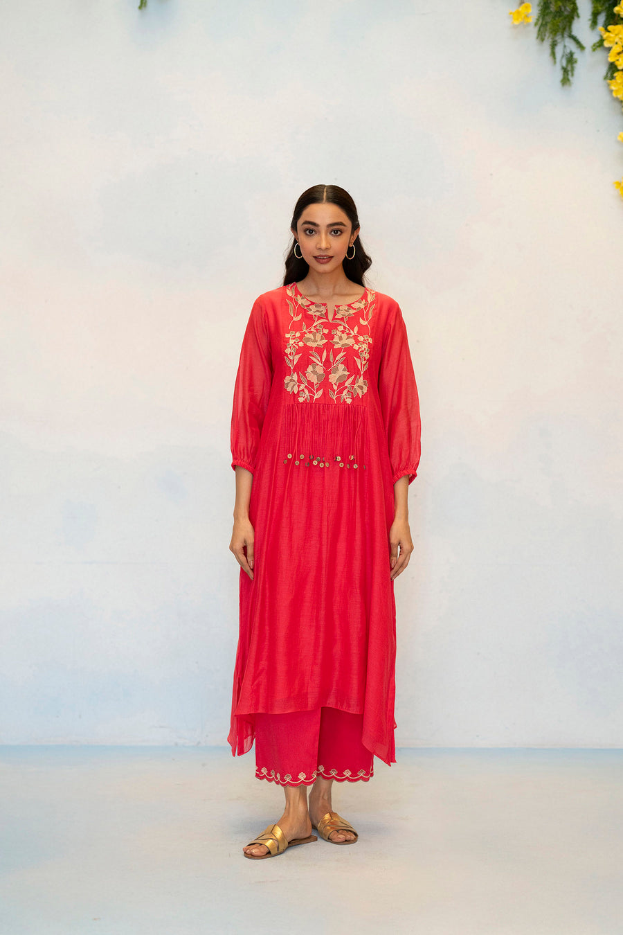 Noorani Mul Chanderi Aline Kurta Set
