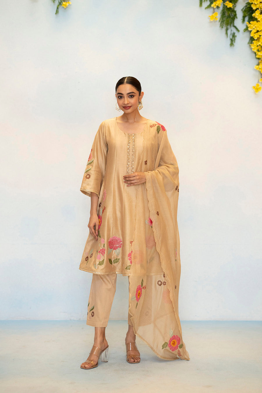 Gul Silk Chanderi Anarkali Set
