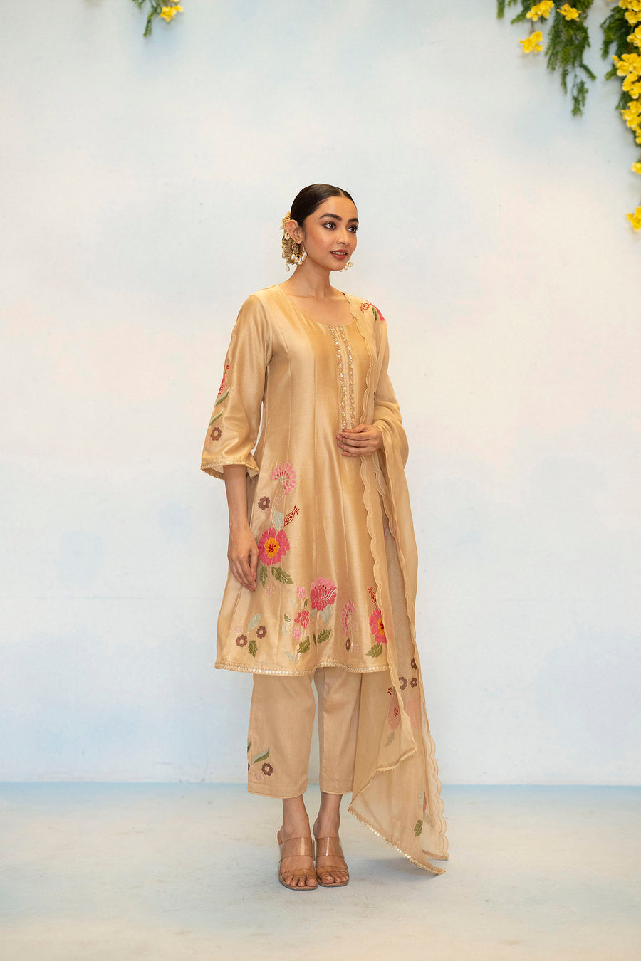 Gul Silk Chanderi Anarkali Set