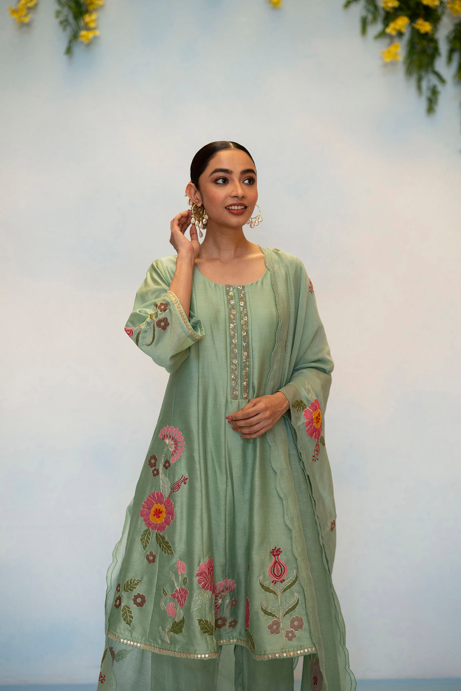 Gul Silk Chanderi Anarkali Set