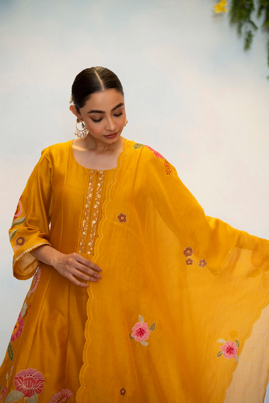 Gul Silk Chanderi Anarkali Set