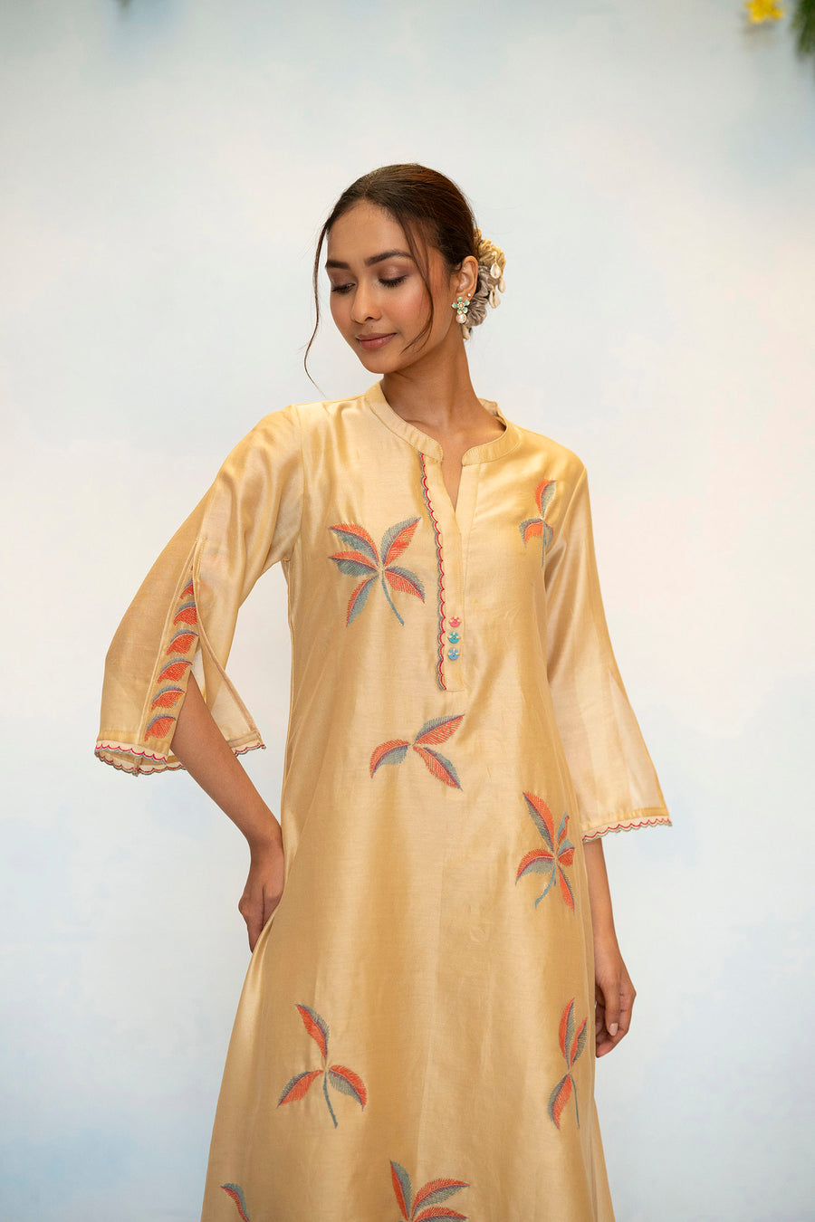 Saba Silk Chanderi Aline Kurta Set