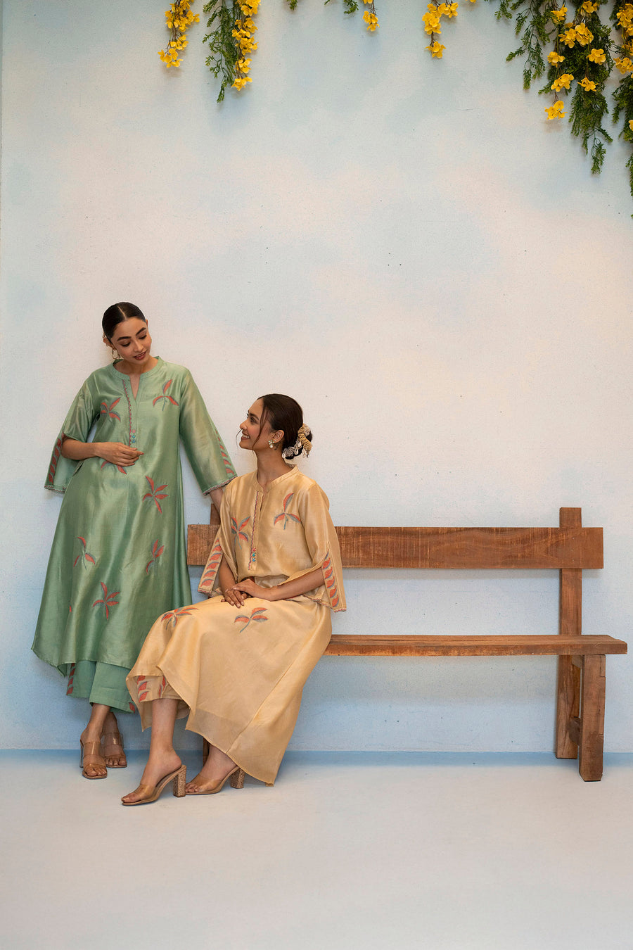 Saba Silk Chanderi Aline Kurta Set