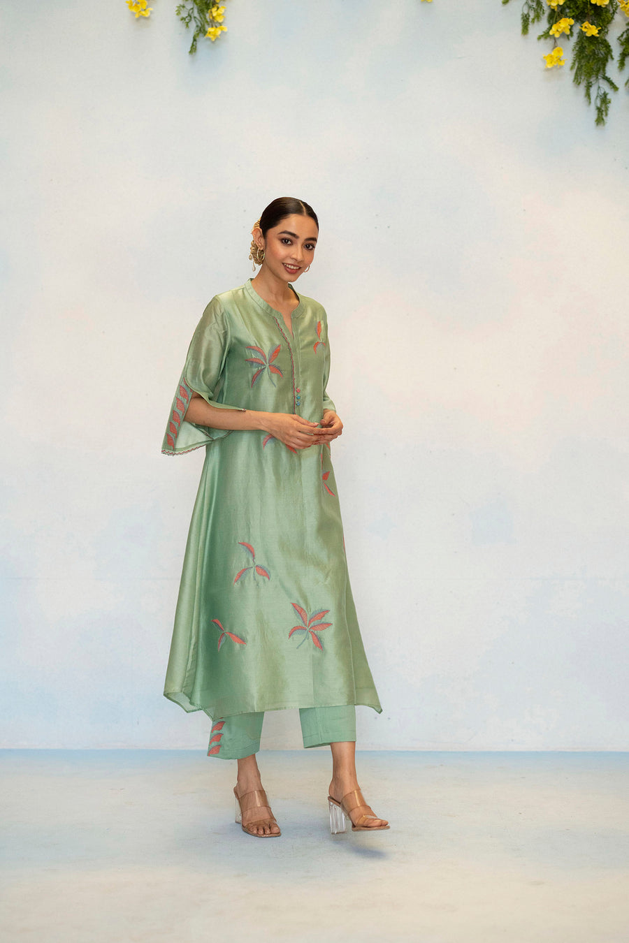 Saba Silk Chanderi Aline Kurta Set
