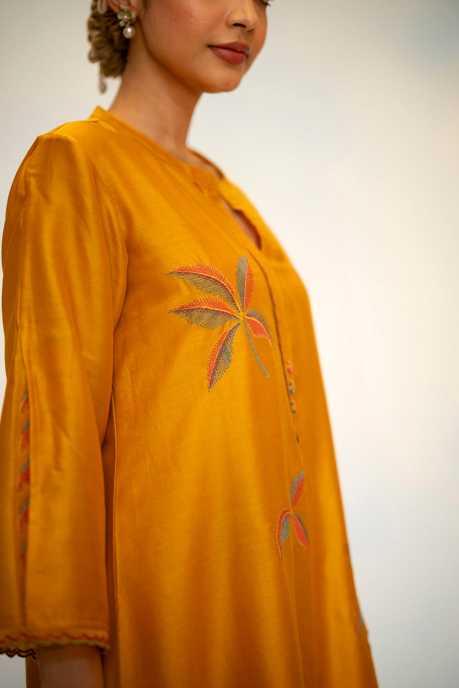 Saba Silk Chanderi Aline Kurta Set