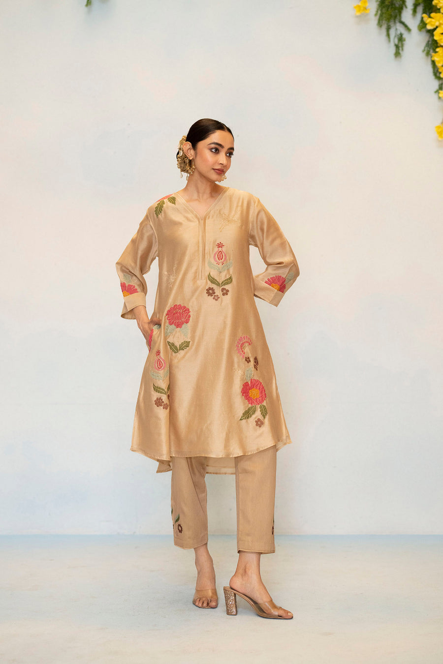 Gul Silk Chanderi Co-ord Set