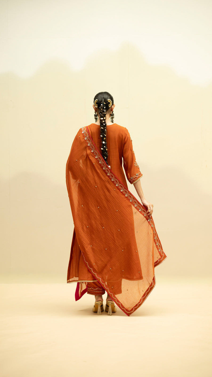 Jhoomar Mul Chanderi Aline Kurta Set