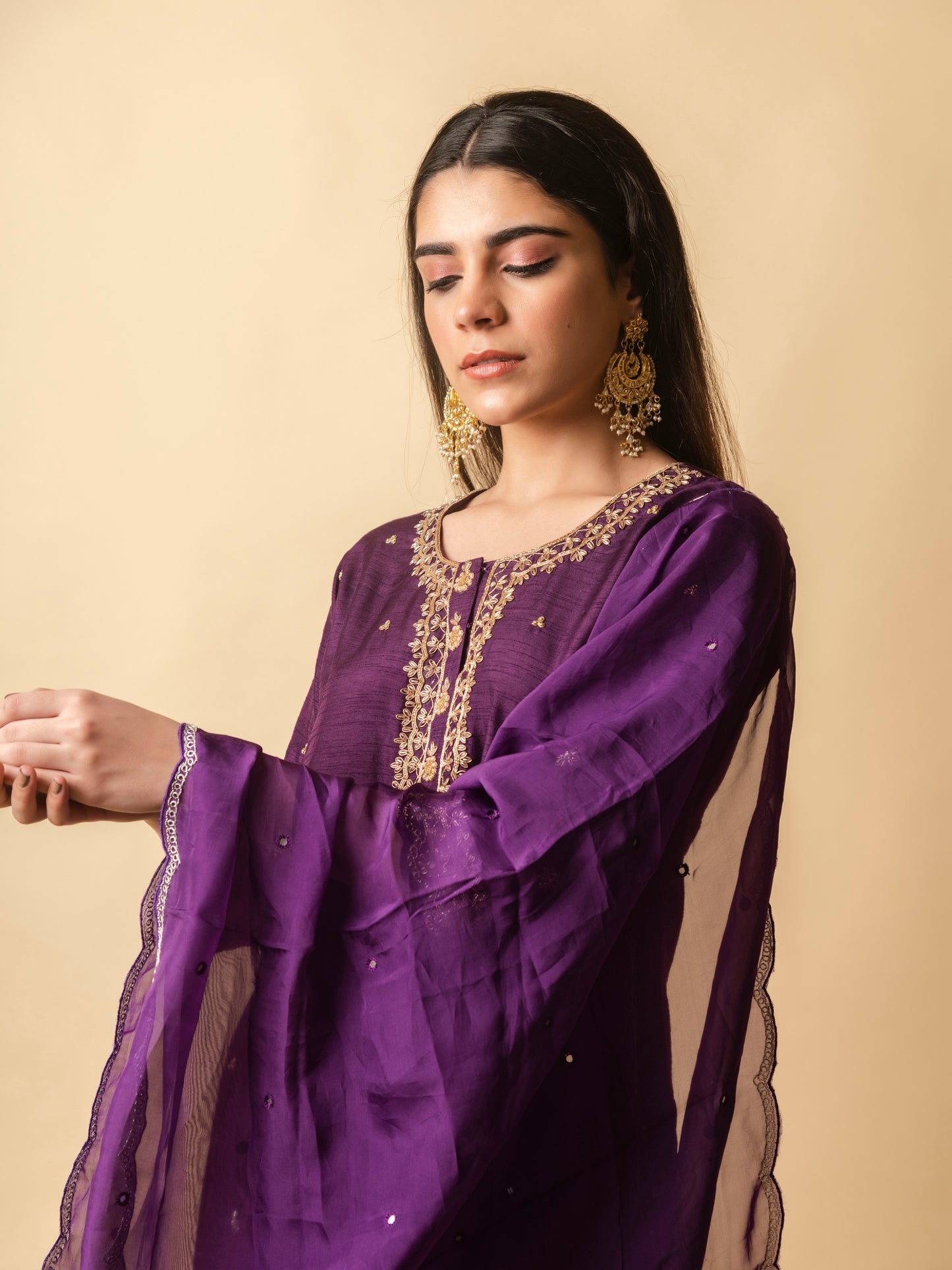 AM Dahliya Sharara Set (Purple)