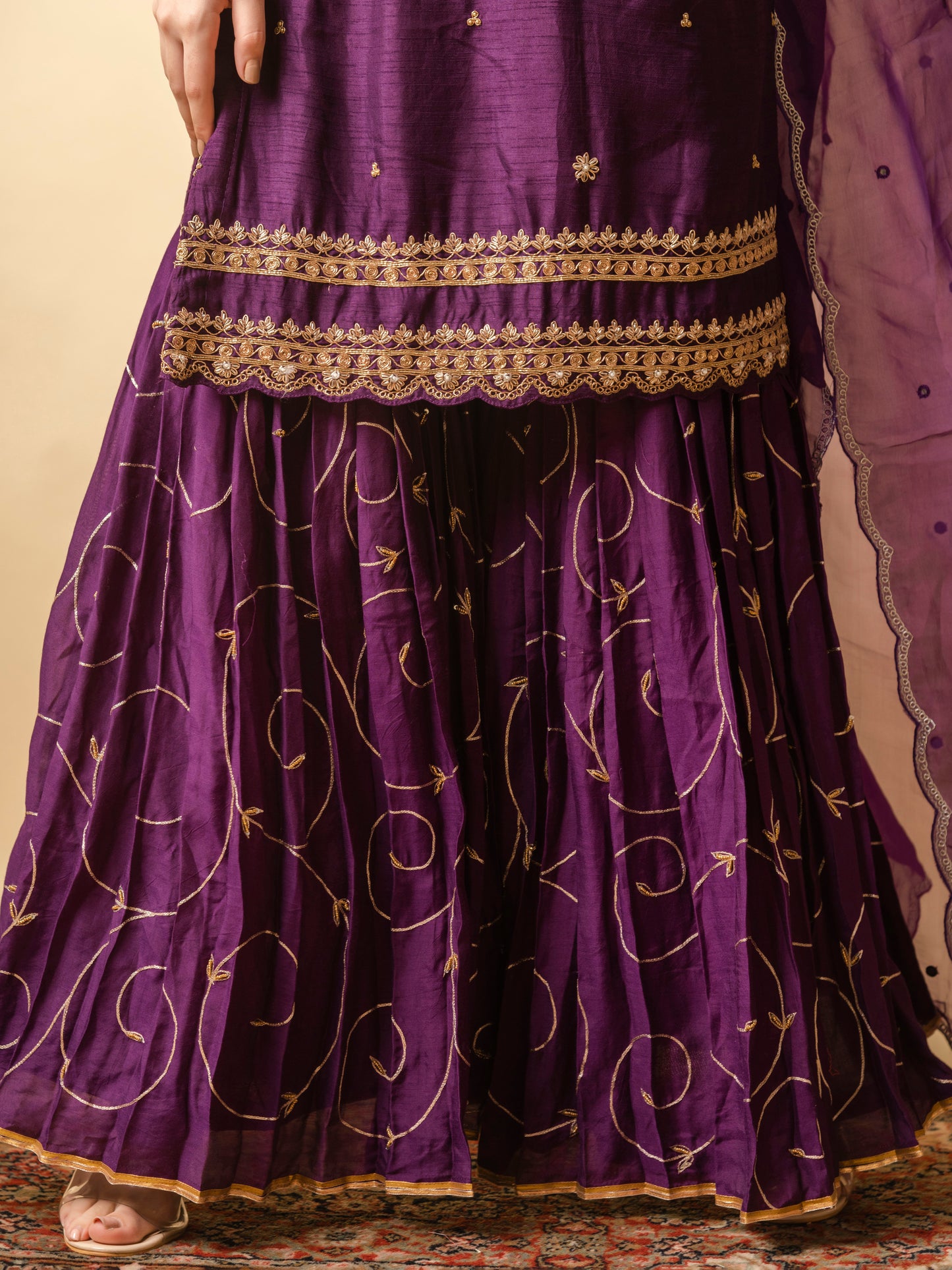 AM Dahliya Sharara Set (Purple)