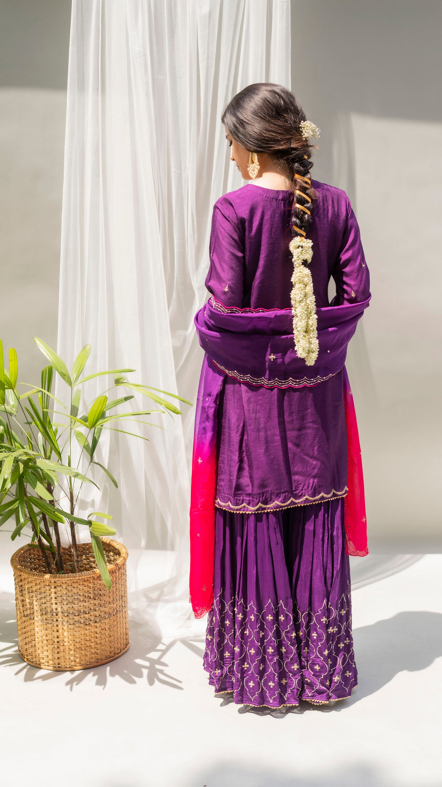Chandbali Sharara Set (Purple)