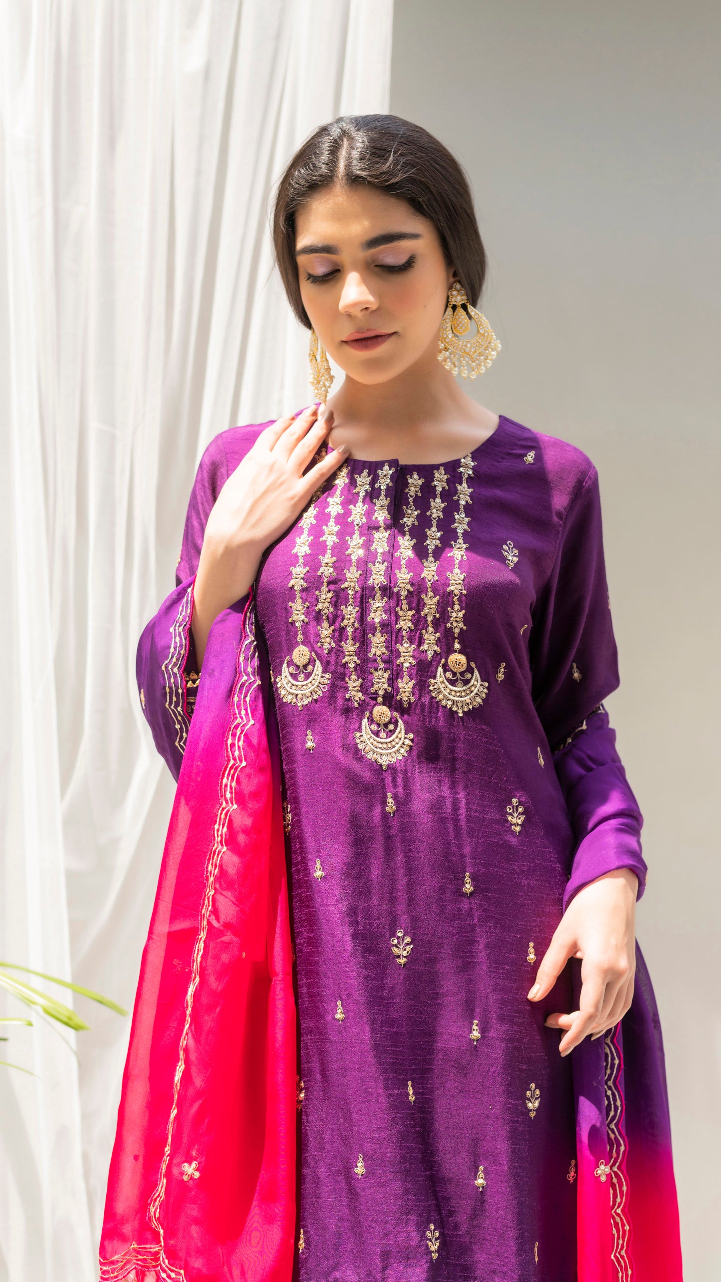 Chandbali Sharara Set (Purple)