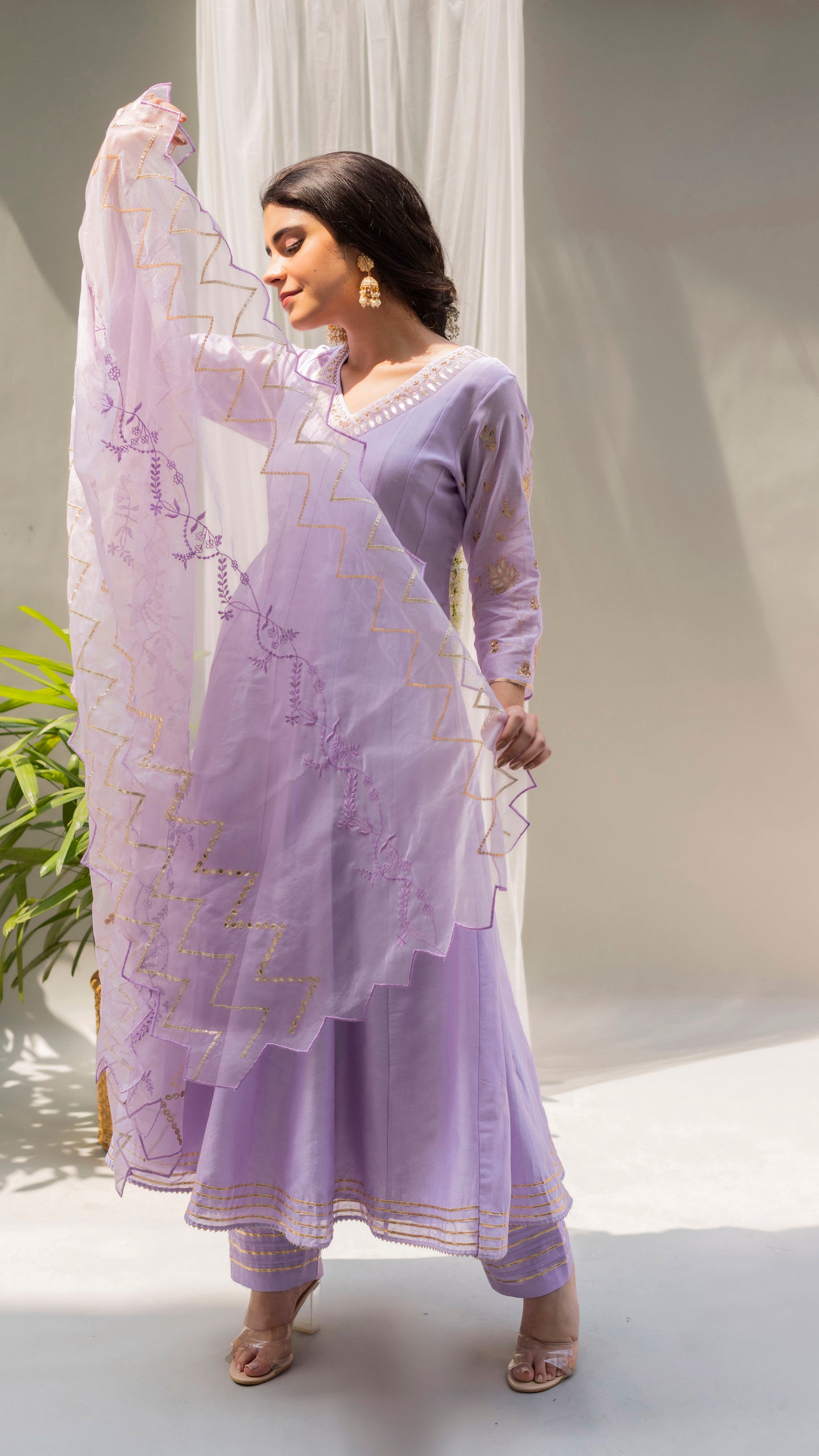Alia Anarkali Set (Lavender)