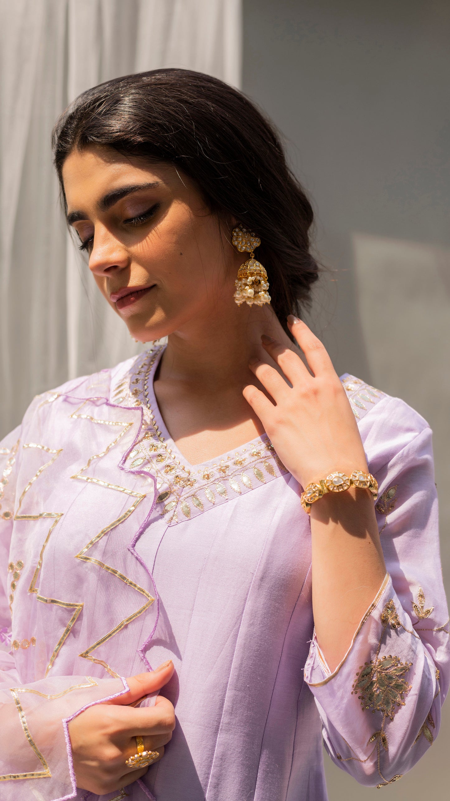Alia Anarkali Set (Lavender)