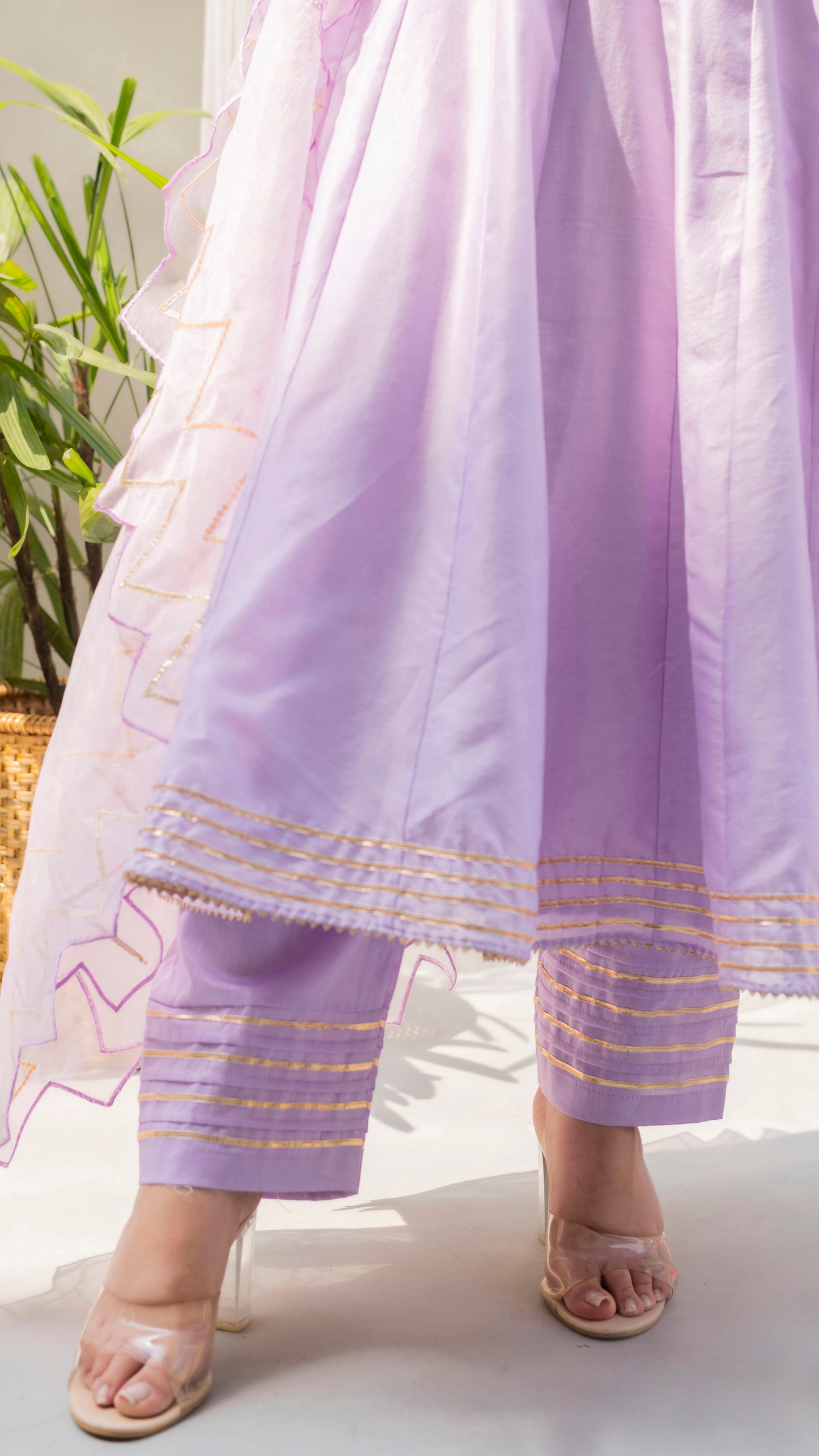 Alia Anarkali Set (Lavender)
