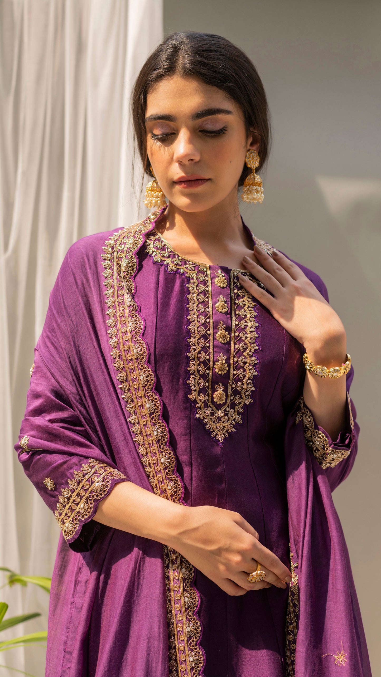 Dahliya Anarkali Set (Dawn Purple)