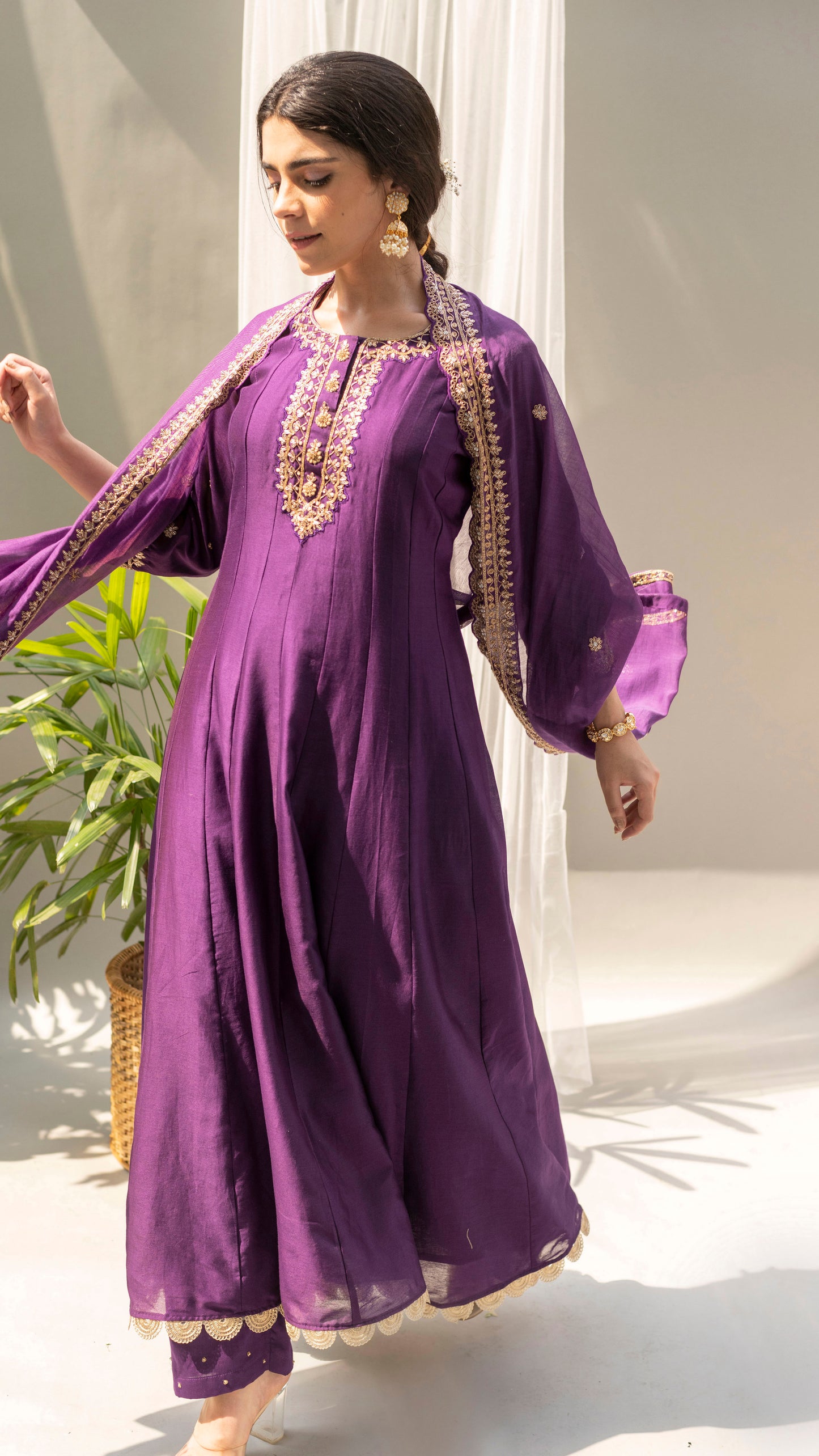 Dahliya Anarkali Set (Dawn Purple)