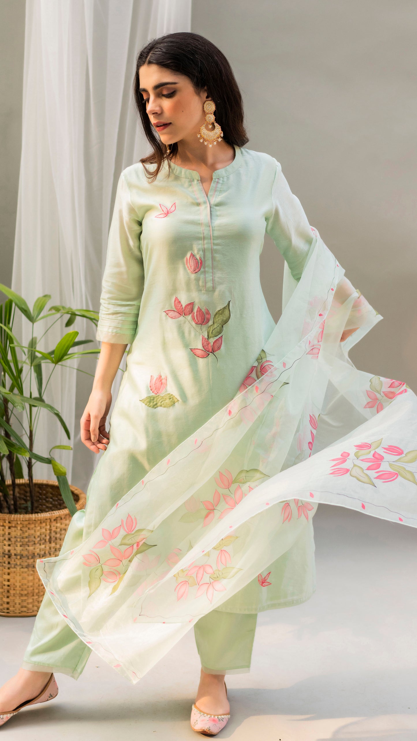 Zoya Kurta Set (Mint Green)