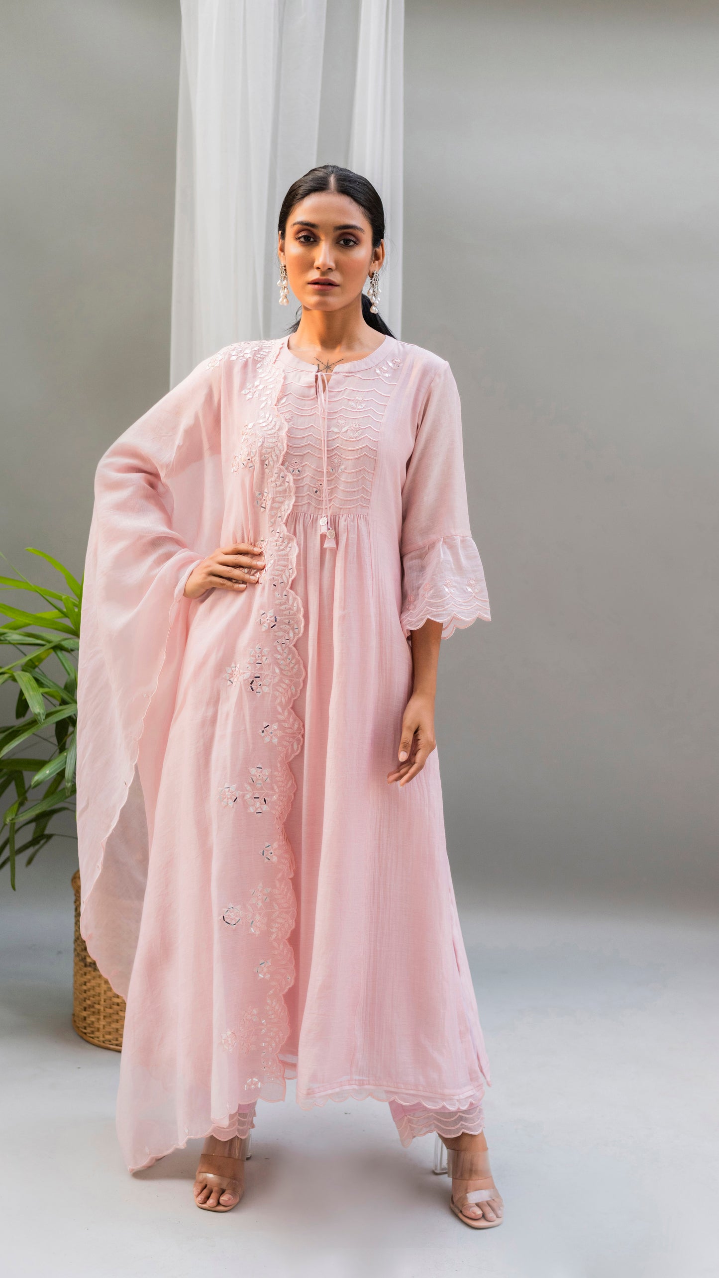 Saadgi A-line Kurta Set (Baby Pink)