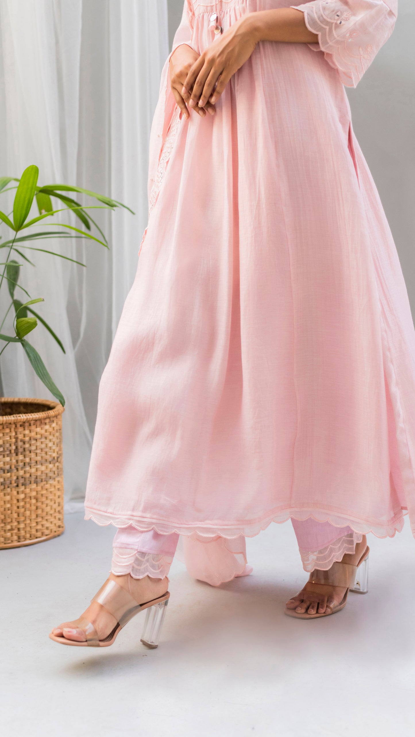 Saadgi A-line Kurta Set (Baby Pink)