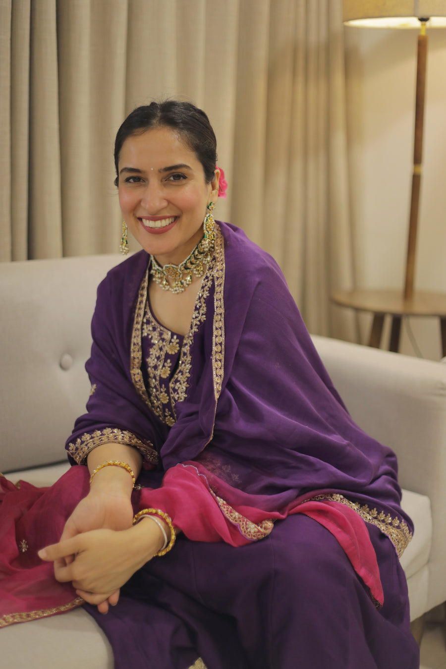 Dahliya Anarkali Set (Dawn Purple)