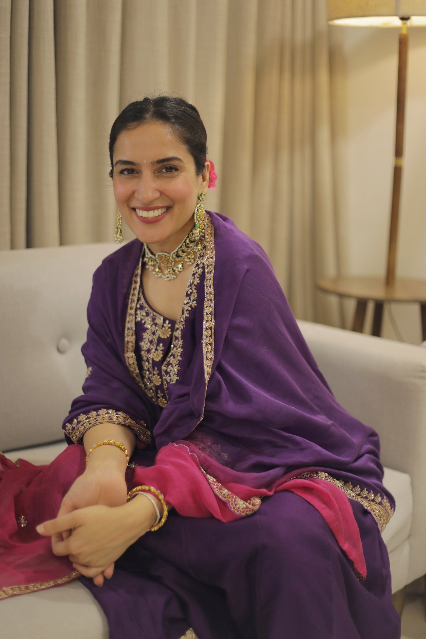 Dahliya Anarkali Set (Dawn Purple)
