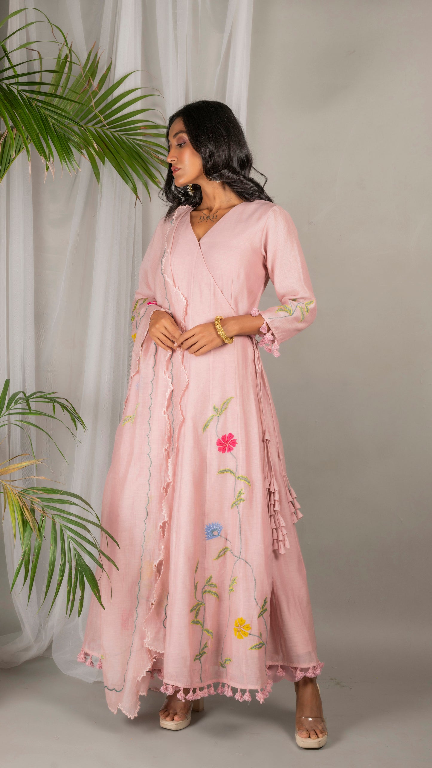 Mehr Angrakha Set (Rose Pink)