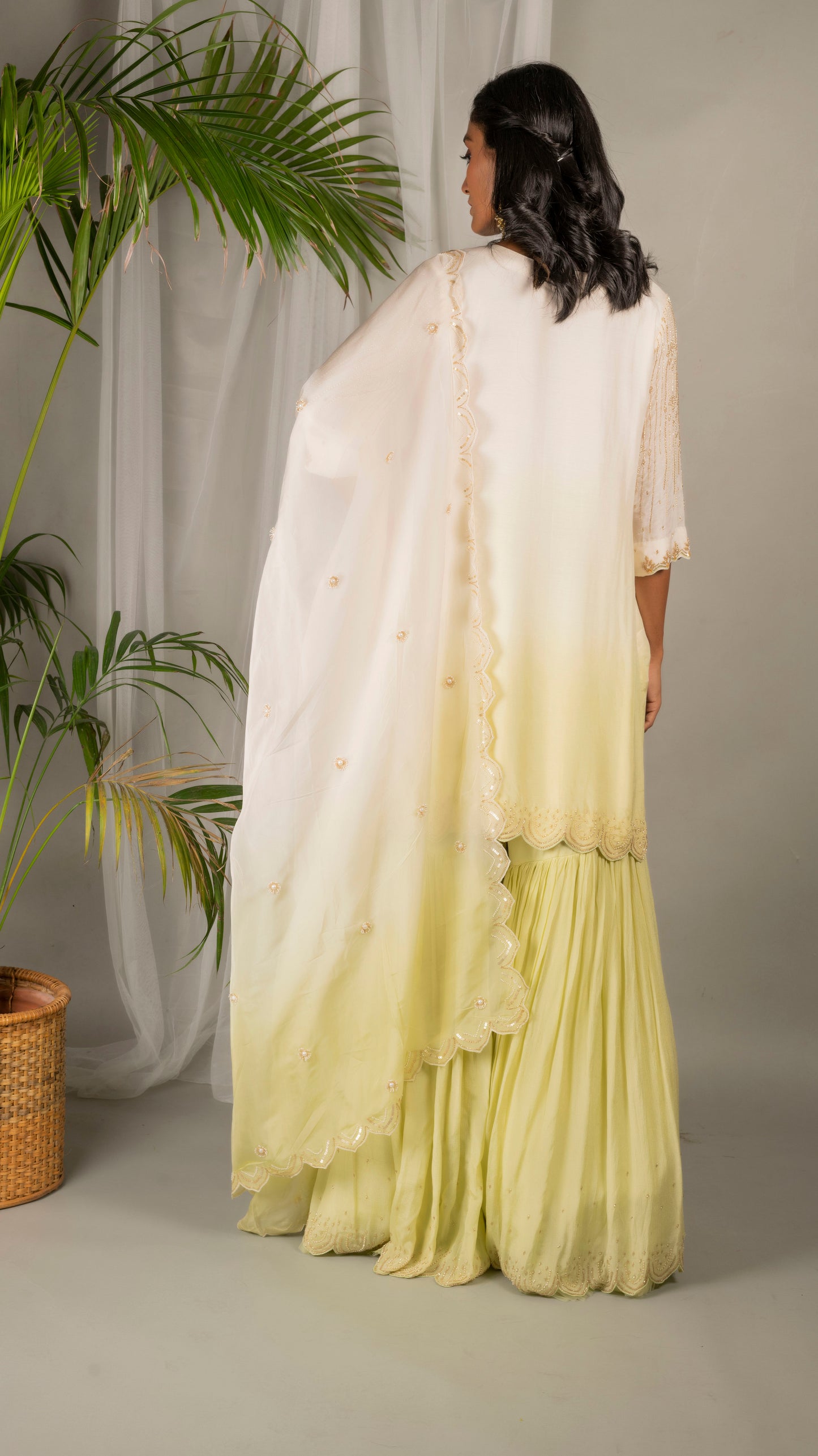 Jasmine Sharara Set (Lime Green)