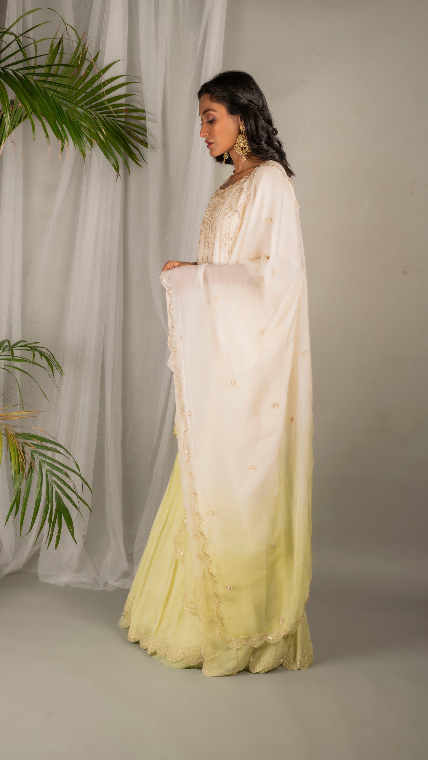 Jasmine Sharara Set (Lime Green)