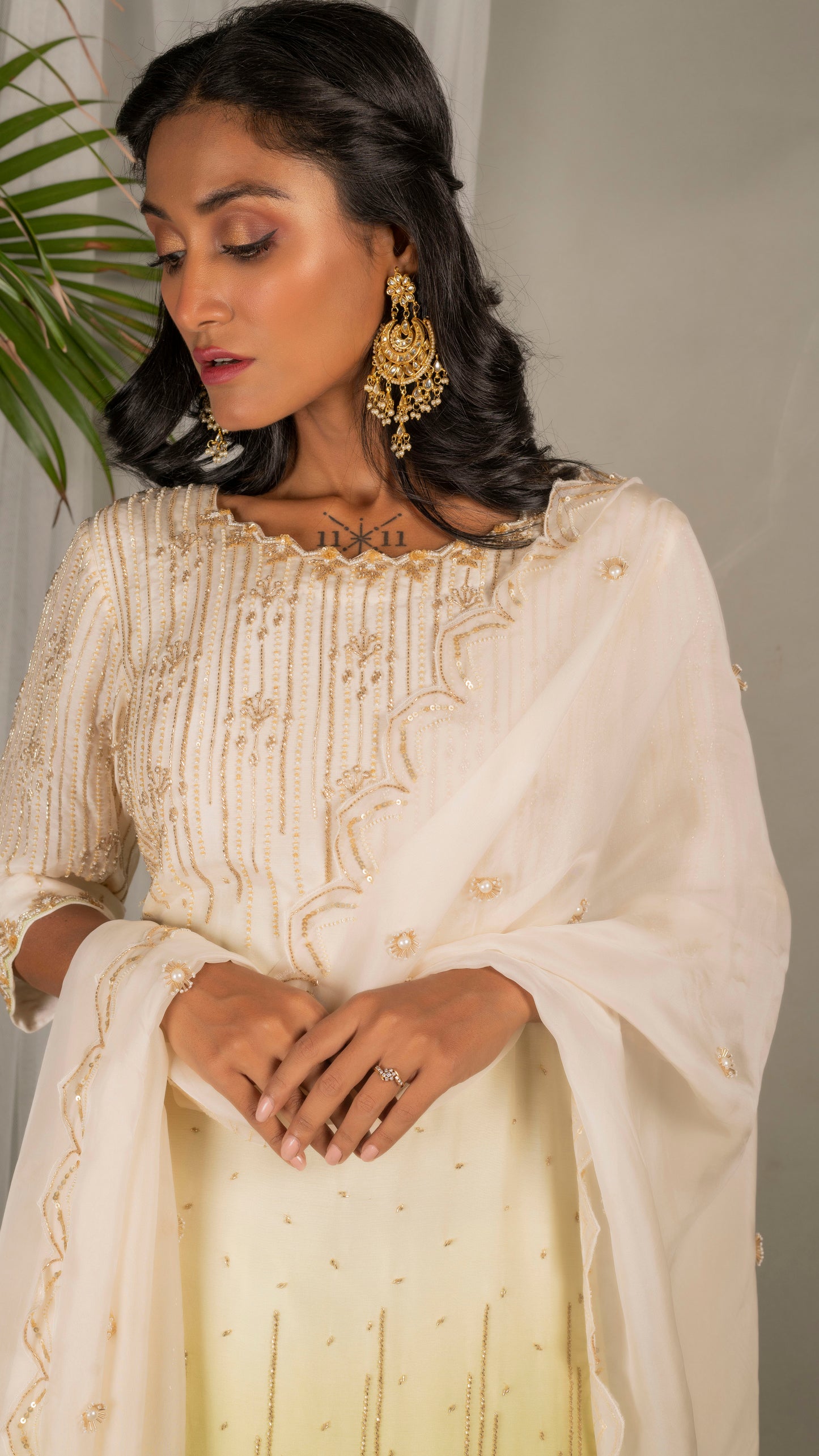 Jasmine Sharara Set (Lime Green)