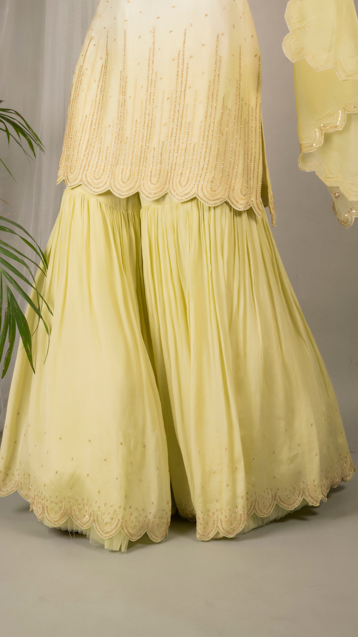 Jasmine Sharara Set (Lime Green)