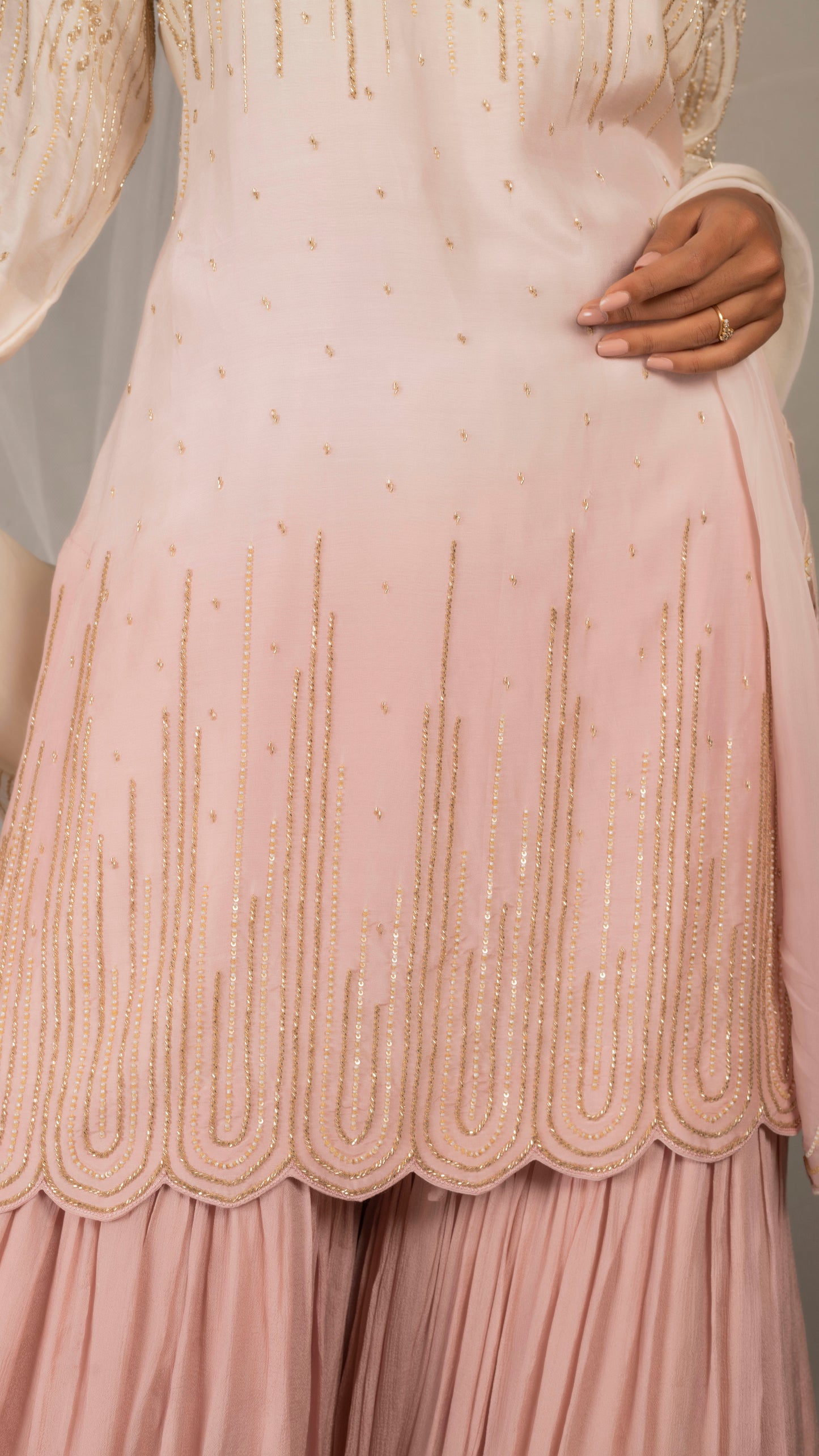 Jasmine Sharara Set (Rose Pink)