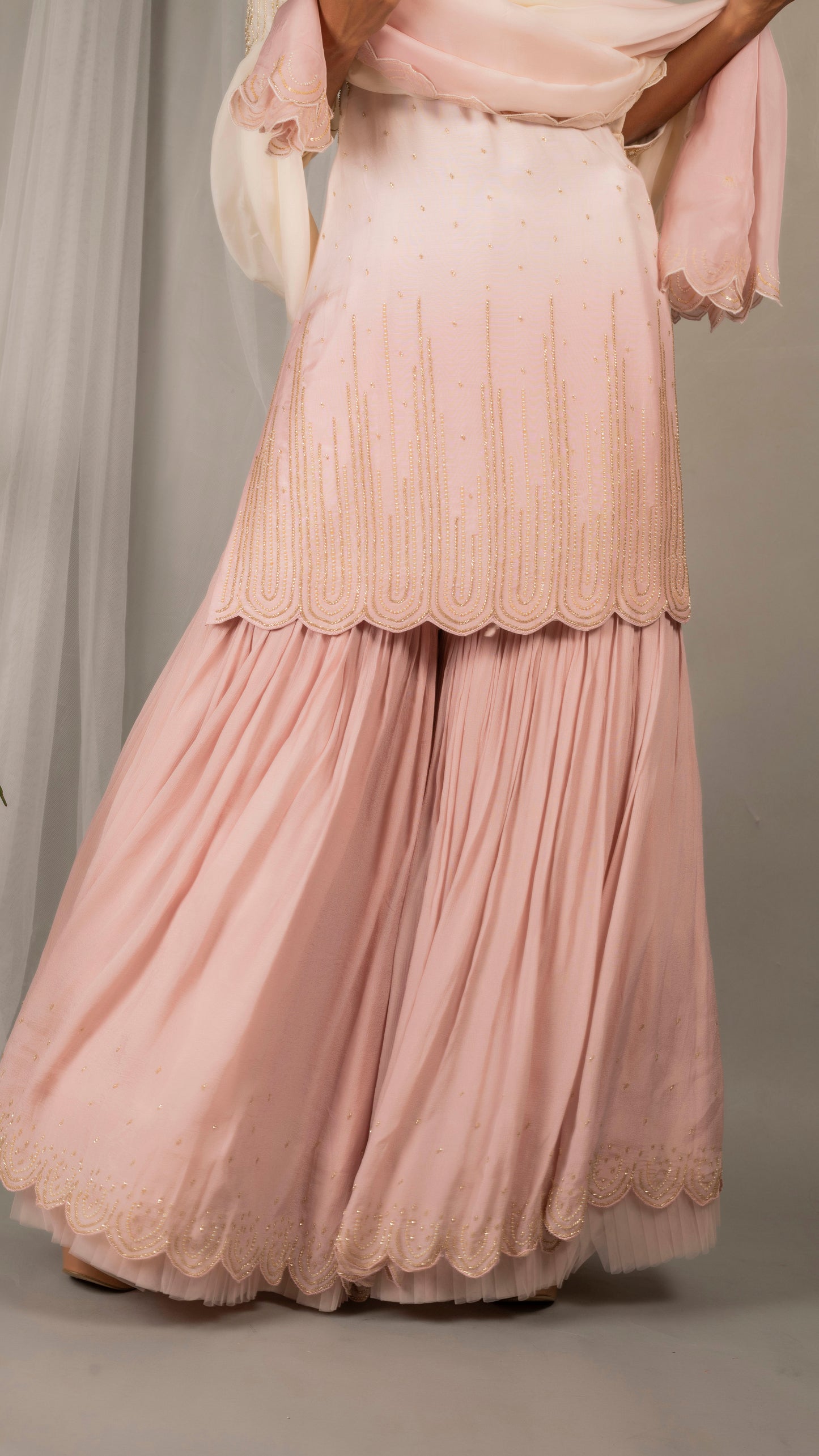 Jasmine Sharara Set (Rose Pink)