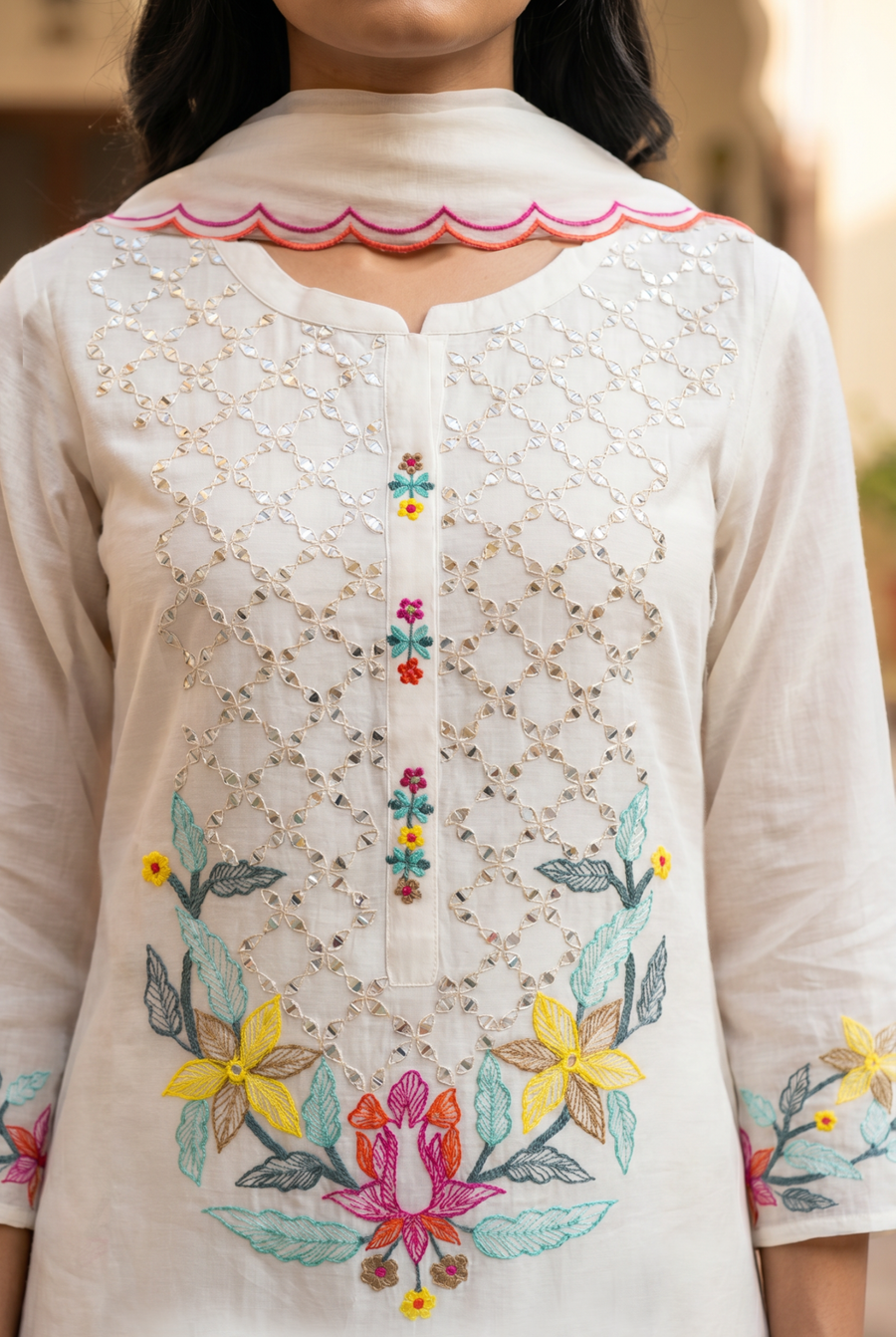Firefly Mul Chanderi Kurta Set