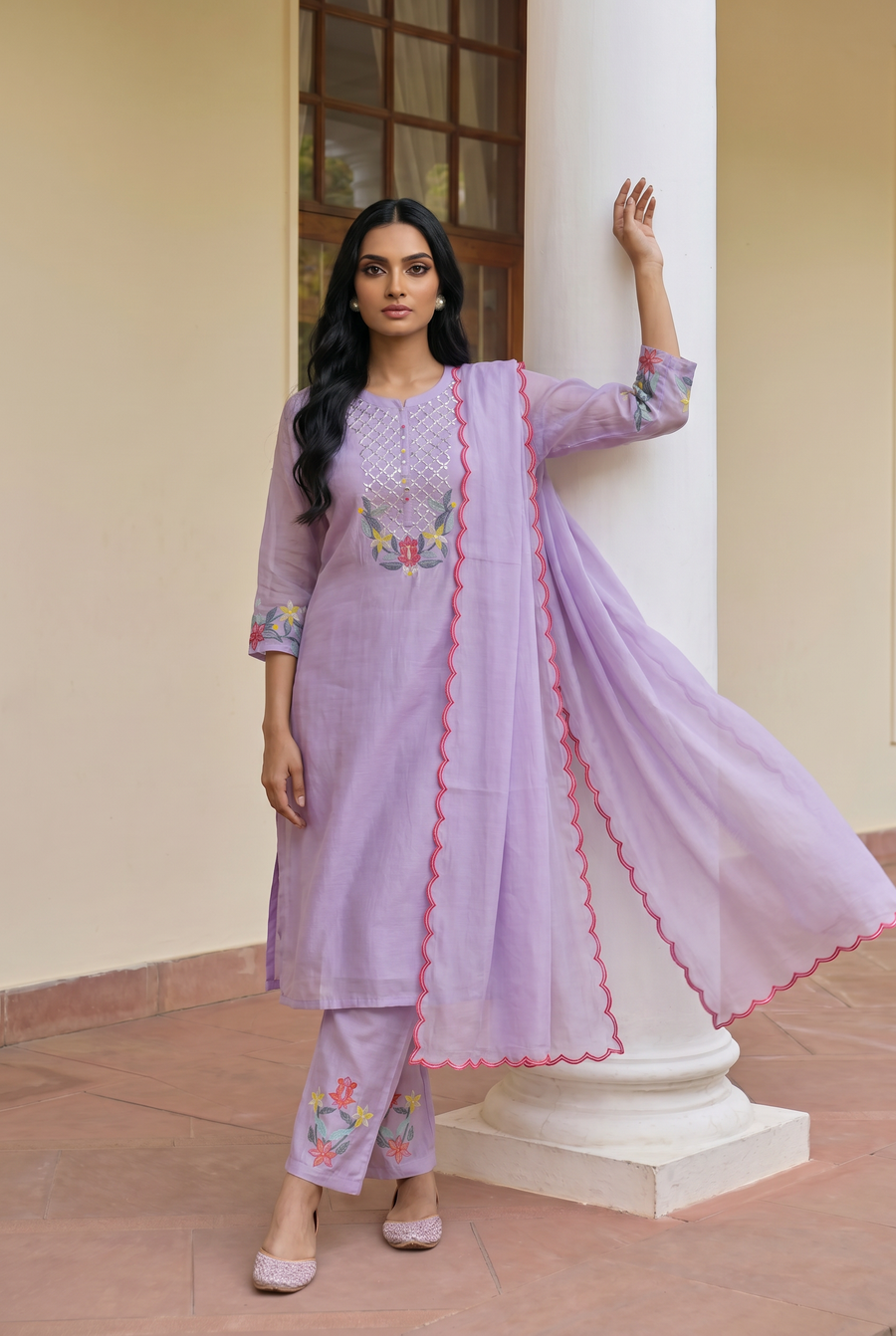 Firefly Mul Chanderi Kurta Set