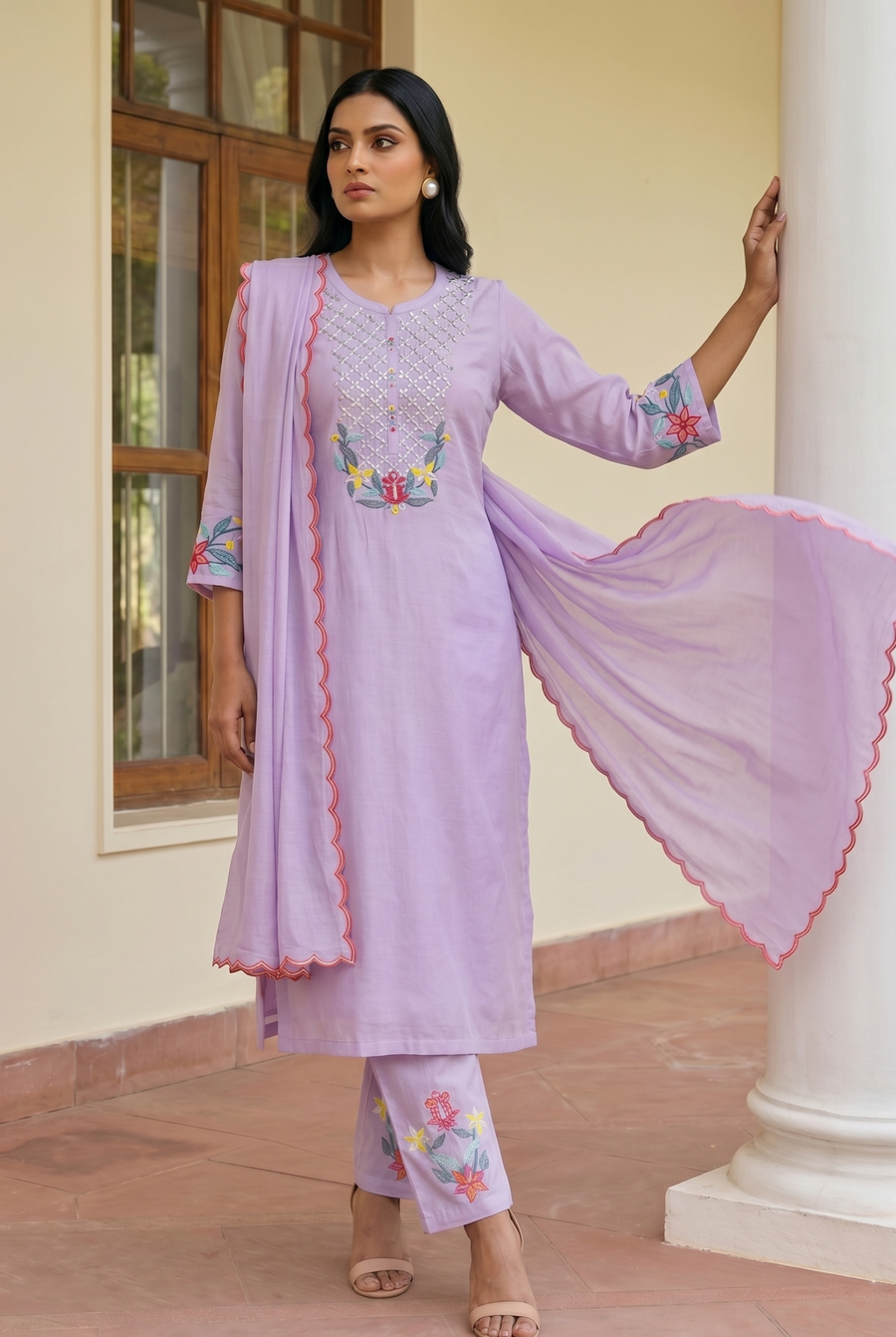 Firefly Mul Chanderi Kurta Set
