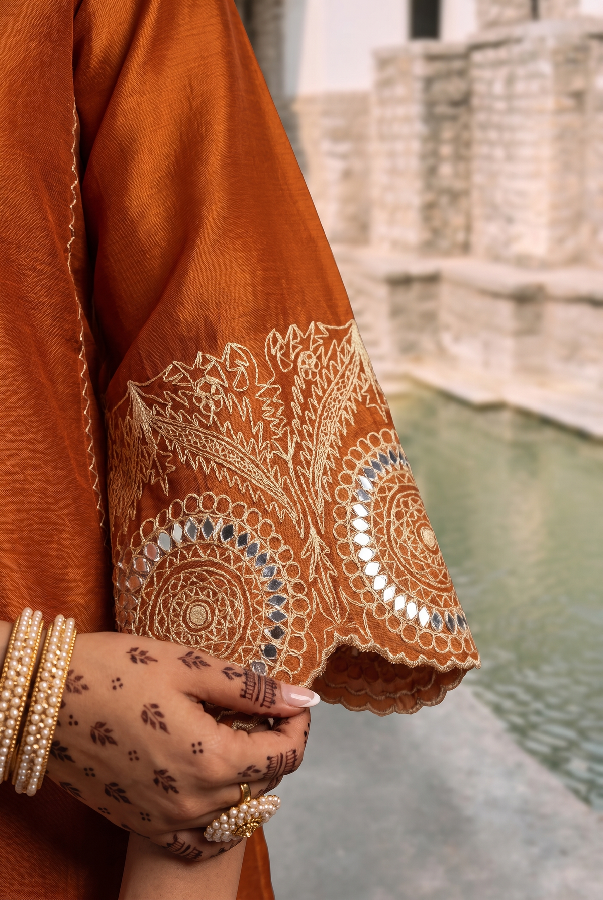 Deewani Silk Chanderi Anarkali Set in Red Berry