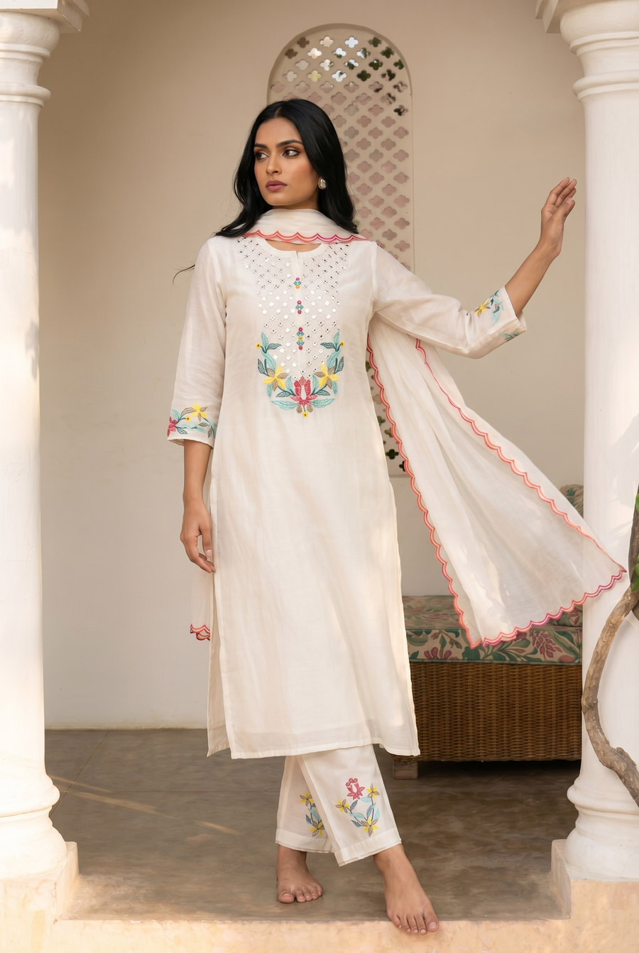 Firefly Mul Chanderi Kurta Set